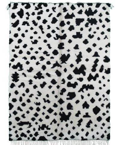 a black and white cow print moroccan rug. ANM01_W-40_BK-39 (1.1)