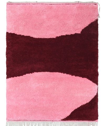 a pink and brown rug with fringes. VINX04_PN-92_RD-17 (1.1)