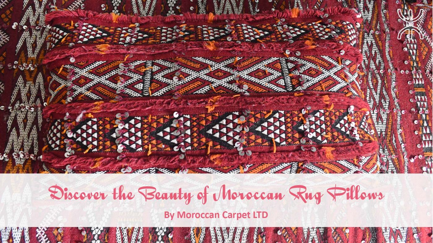 a red and white pillow with fringe fringes on it. Discover the Beauty of Moroccan Rug Pillows