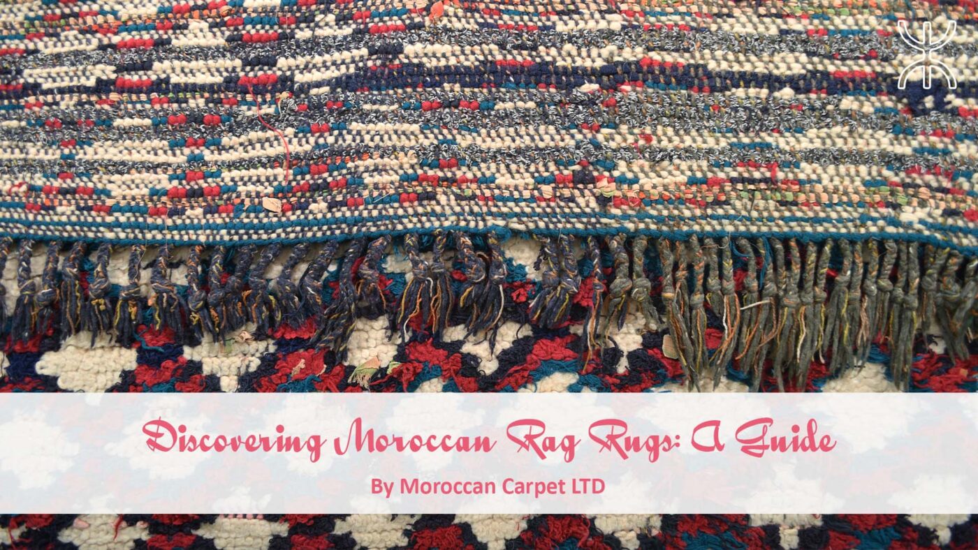 a close up of a rug with the title, ' modern rugs '. Discovering Moroccan Rag Rugs A Guide