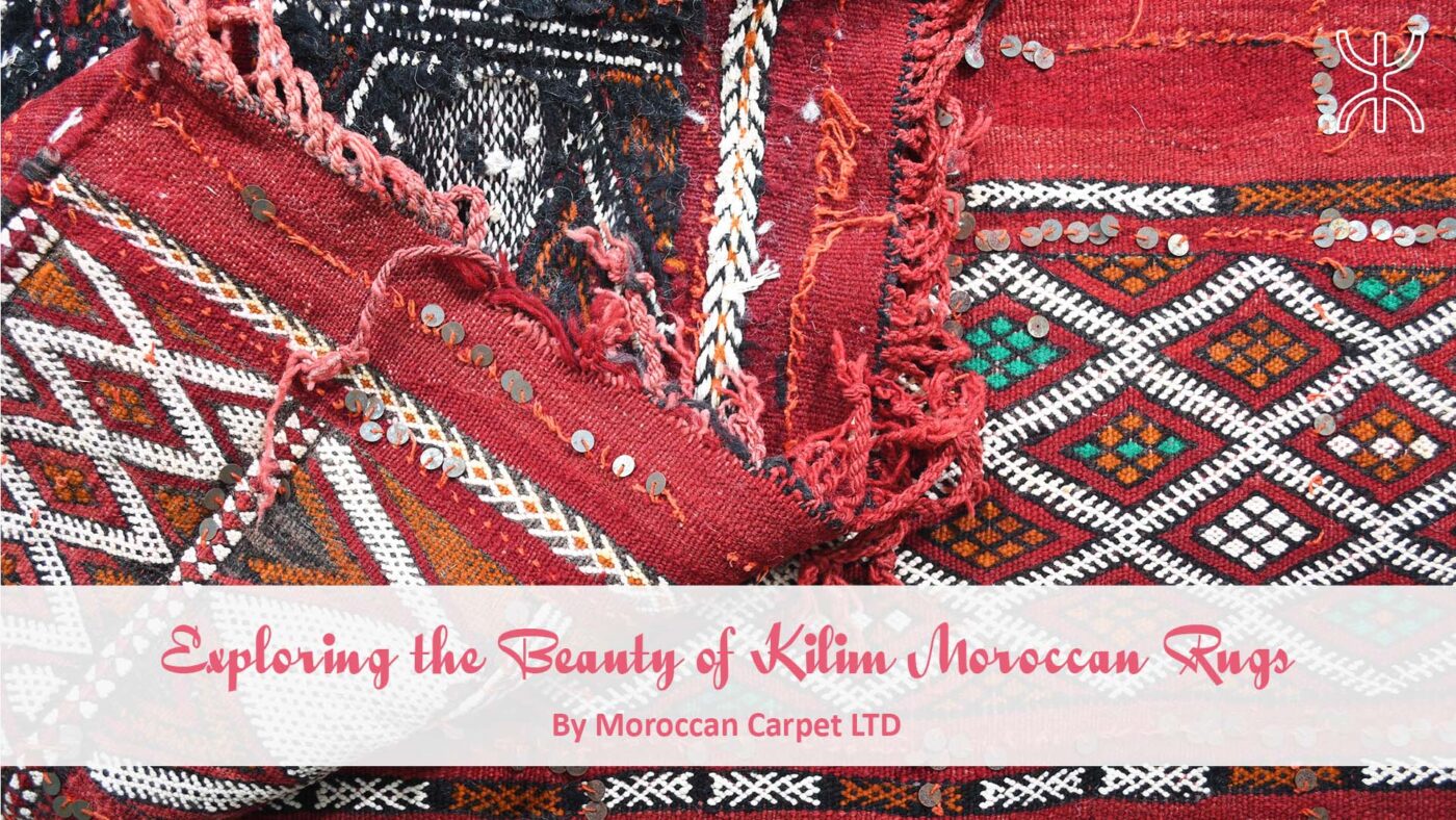 a pile of red and black rugs with the words, gypsy rugs with moroccan rugs. Exploring the Beauty of Kilim Moroccan Rugs