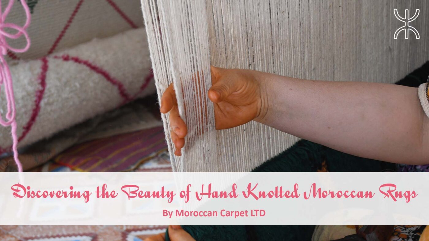 a person is weaving a piece of fabric. Discovering the Beauty of Hand Knotted Moroccan Rugs 01