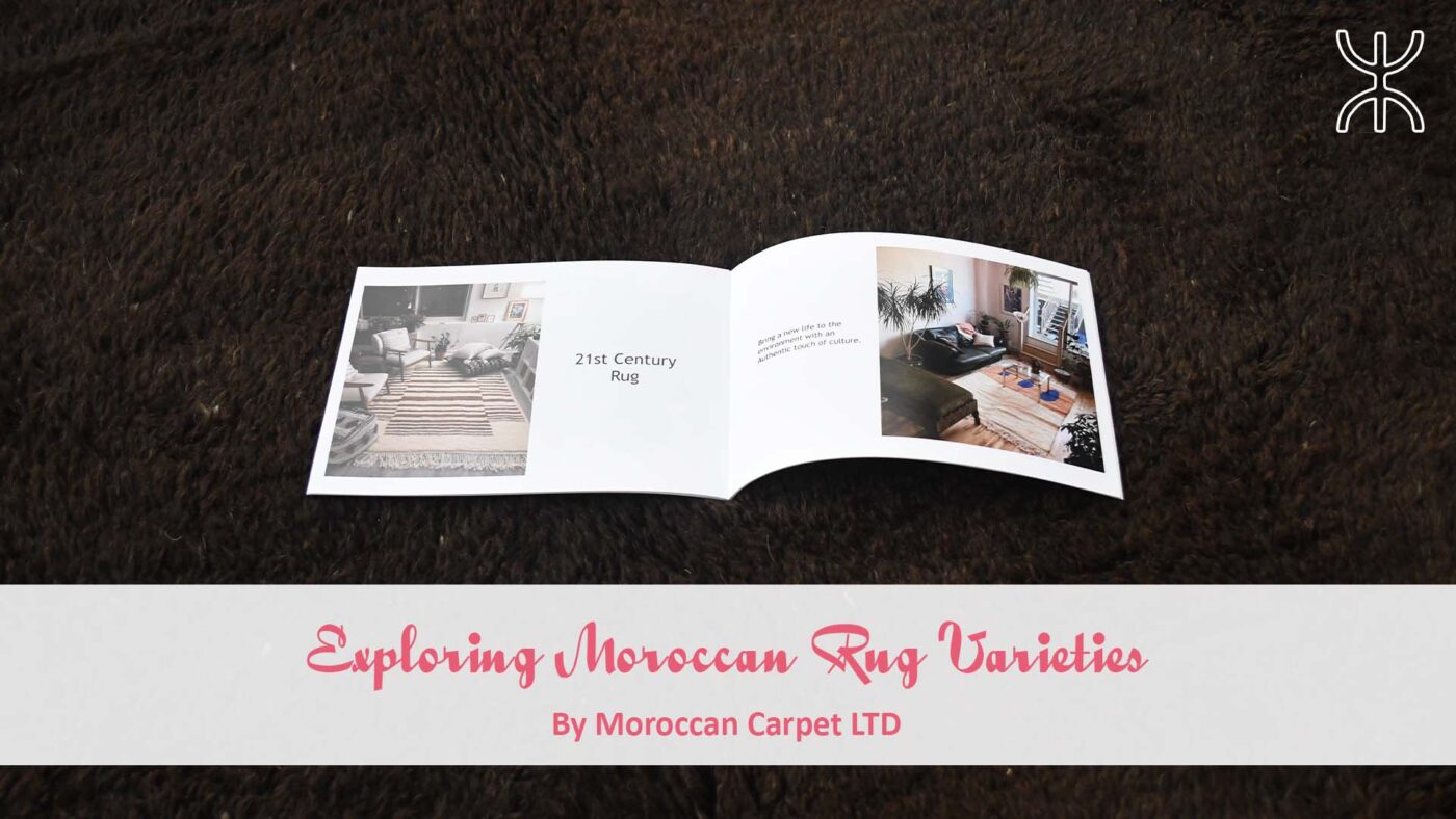 a book with a picture of a woman in a living room. Exploring Moroccan Rug Varieties 01