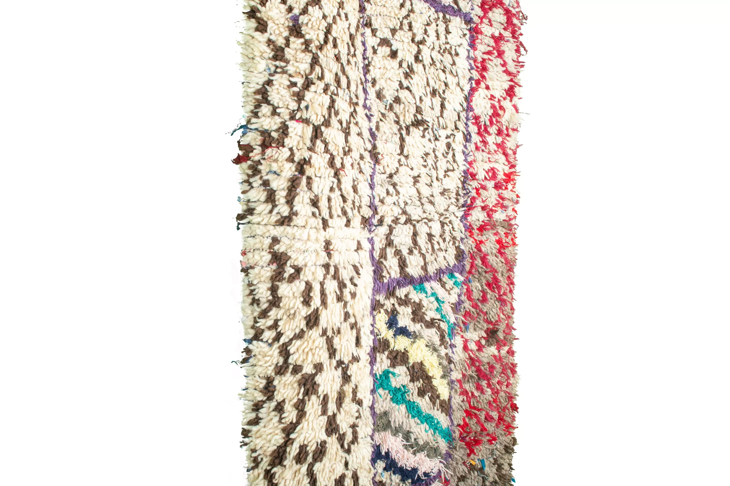 a rug with a white background and a multi colored pattern. AZL-005_W-40_195-098 (3)
