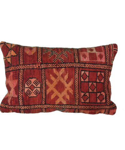 a red and brown pillow with a pattern. PL-08 (1)