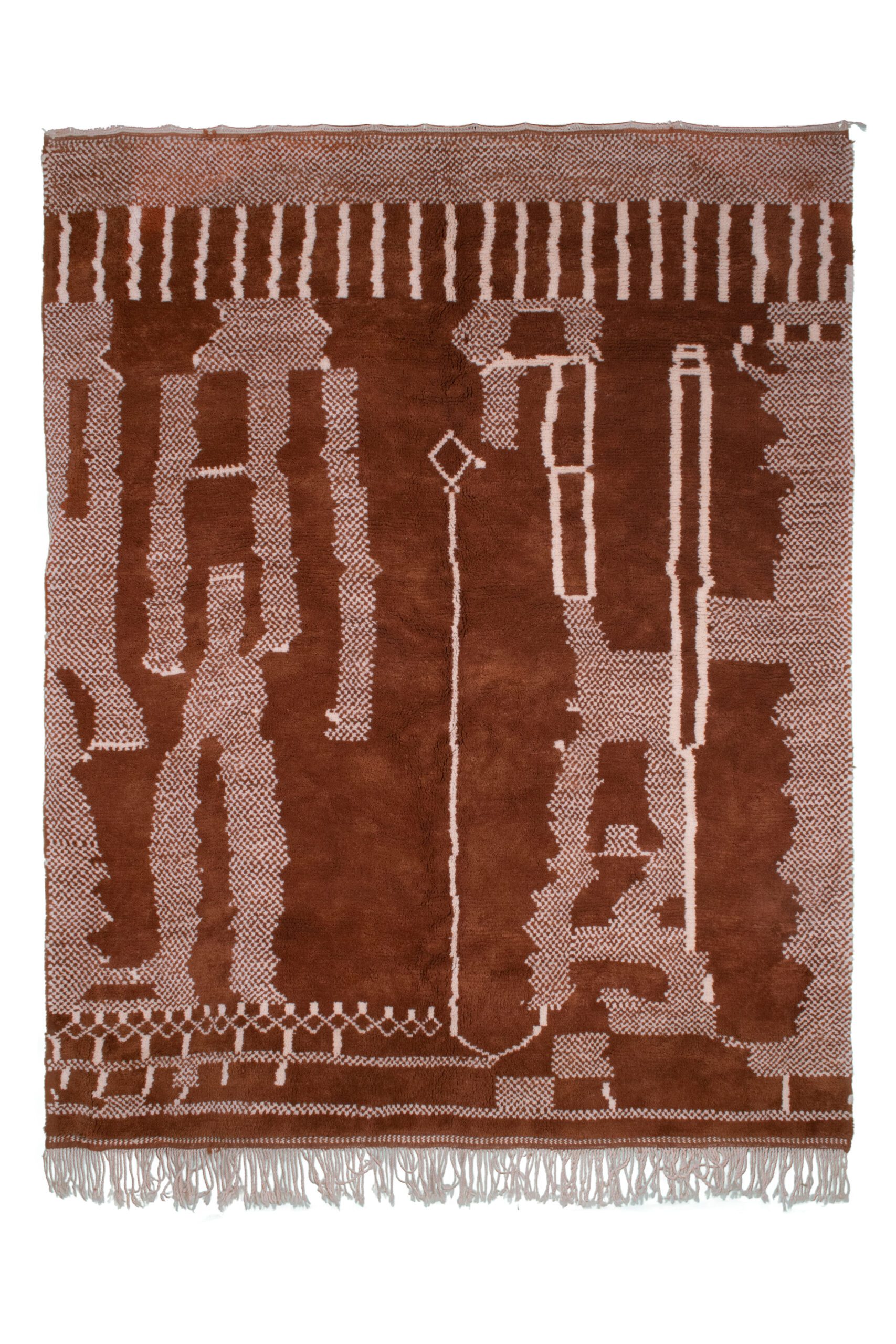a brown rug with fringes and fringes. VIN0183_BR2-93_W-40 (1)