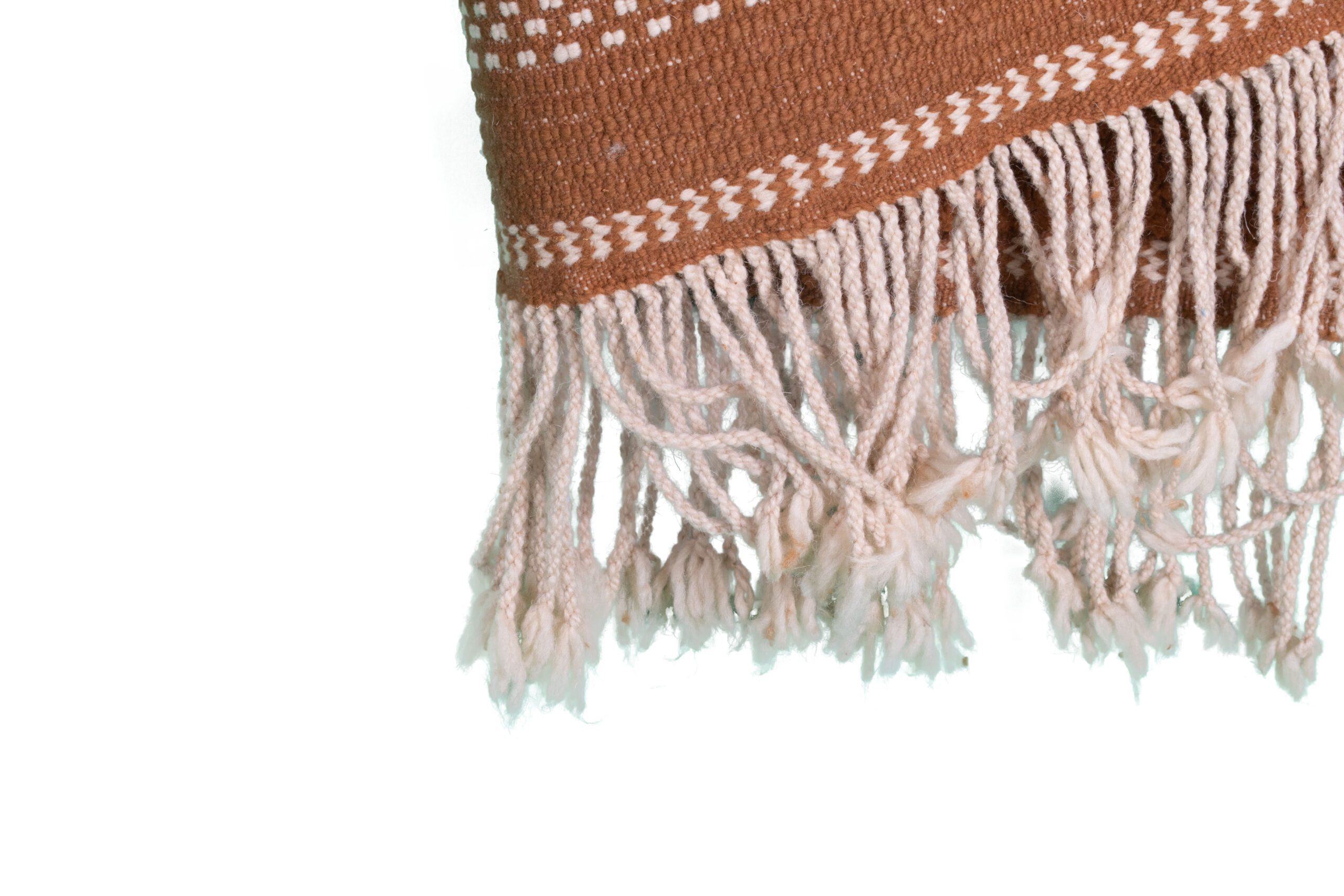 a brown and white moroccan rug with fringes. VIN0183_BR2-93_W-40 (10)