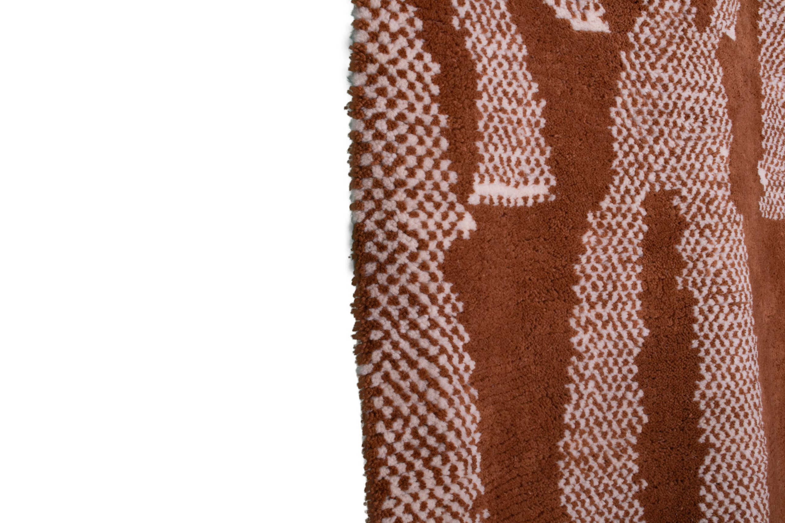 a brown and white moroccan rug with a pattern. VIN0183_BR2-93_W-40 (3)