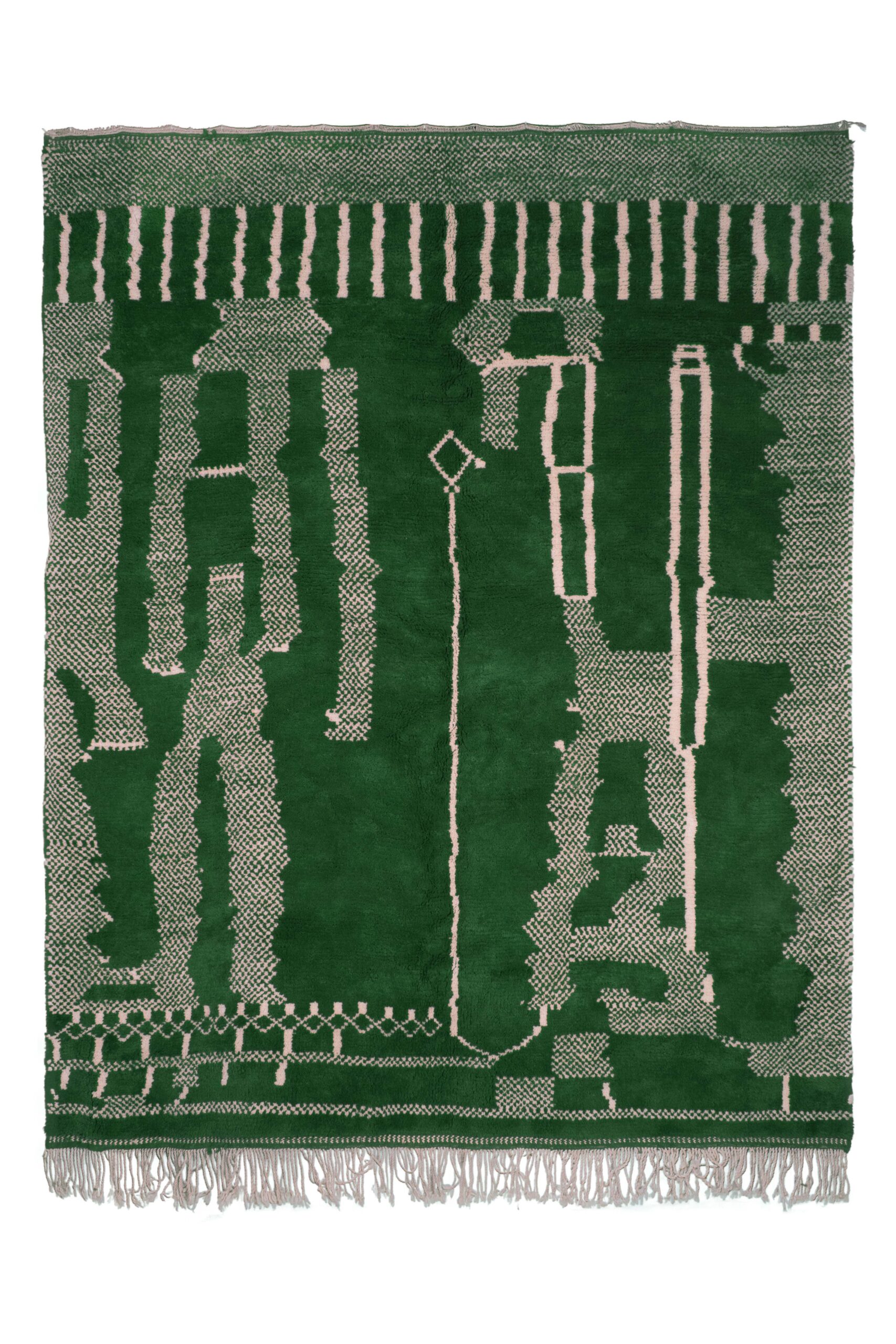 a green rug with fringes and fringes. VIN0183_GR-10_W-40 (1)