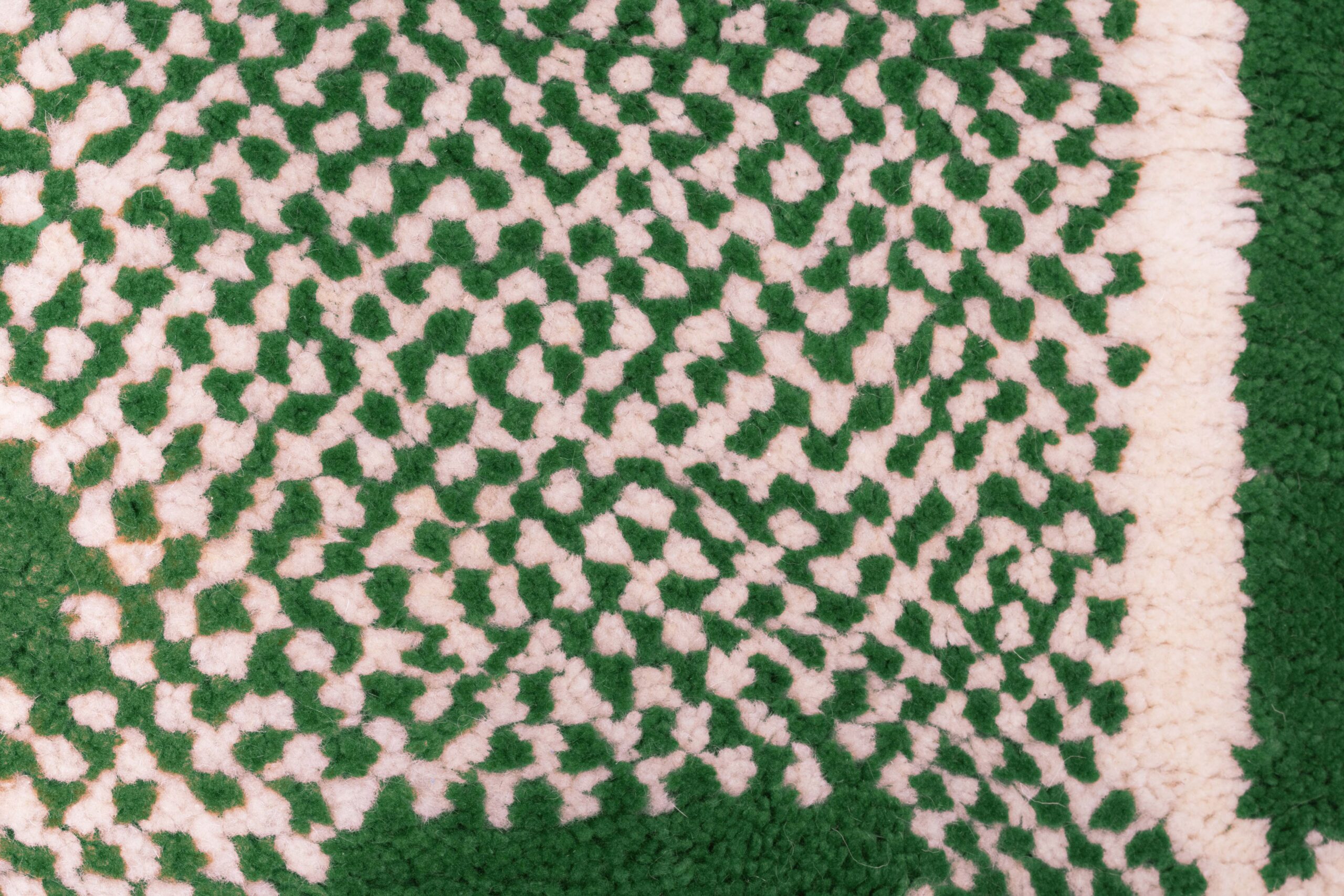 a close up of a green and white rug. VIN0183_GR-10_W-40 (6)