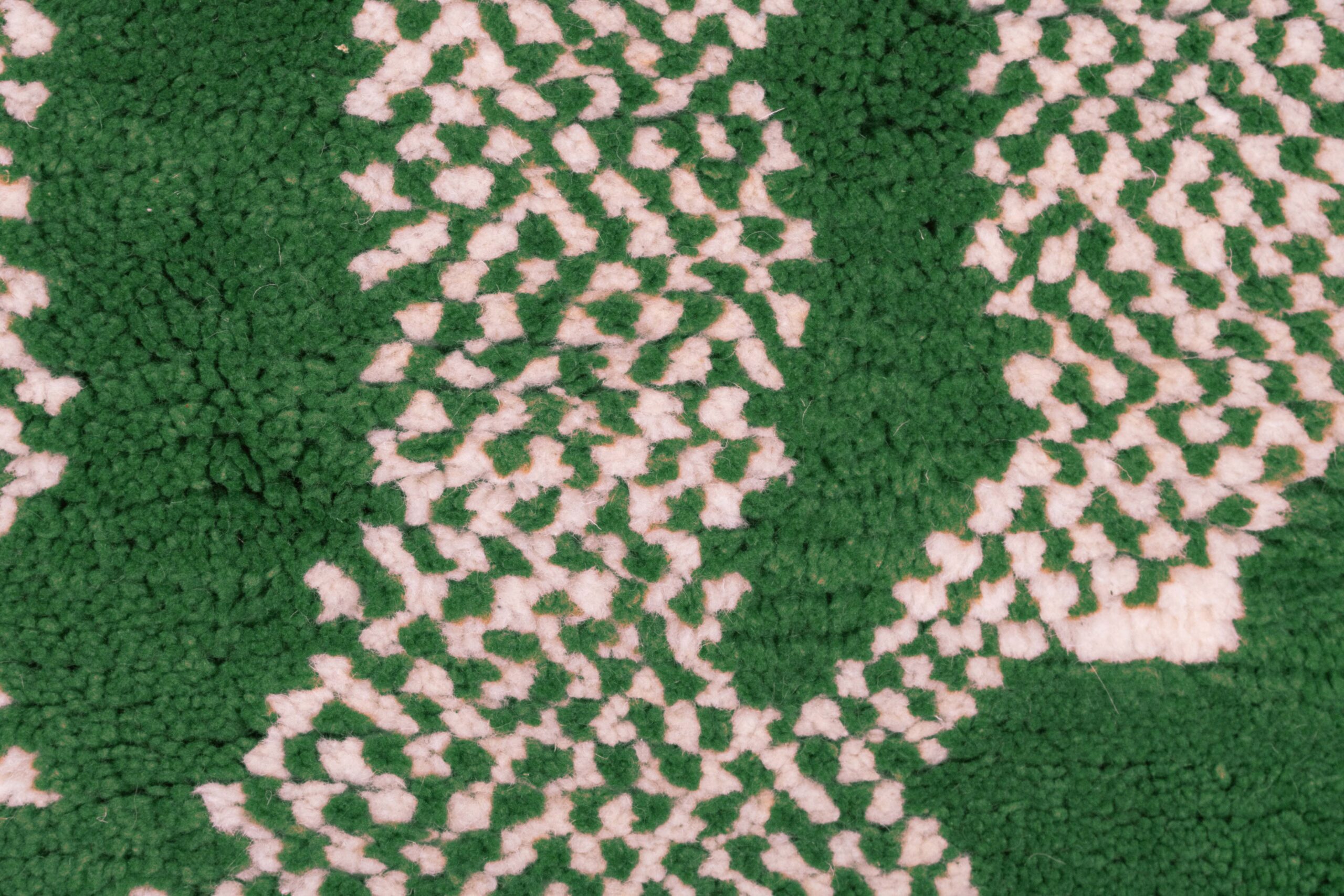 a close up of a green carpet with white and brown spots. VIN0183_GR-10_W-40 (7)