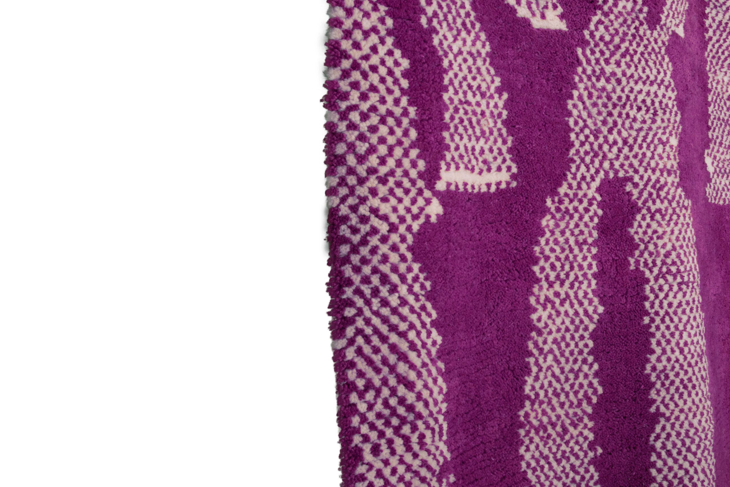 a purple and white towel with a pattern. VIN0183_PN-33_W-40 (3)