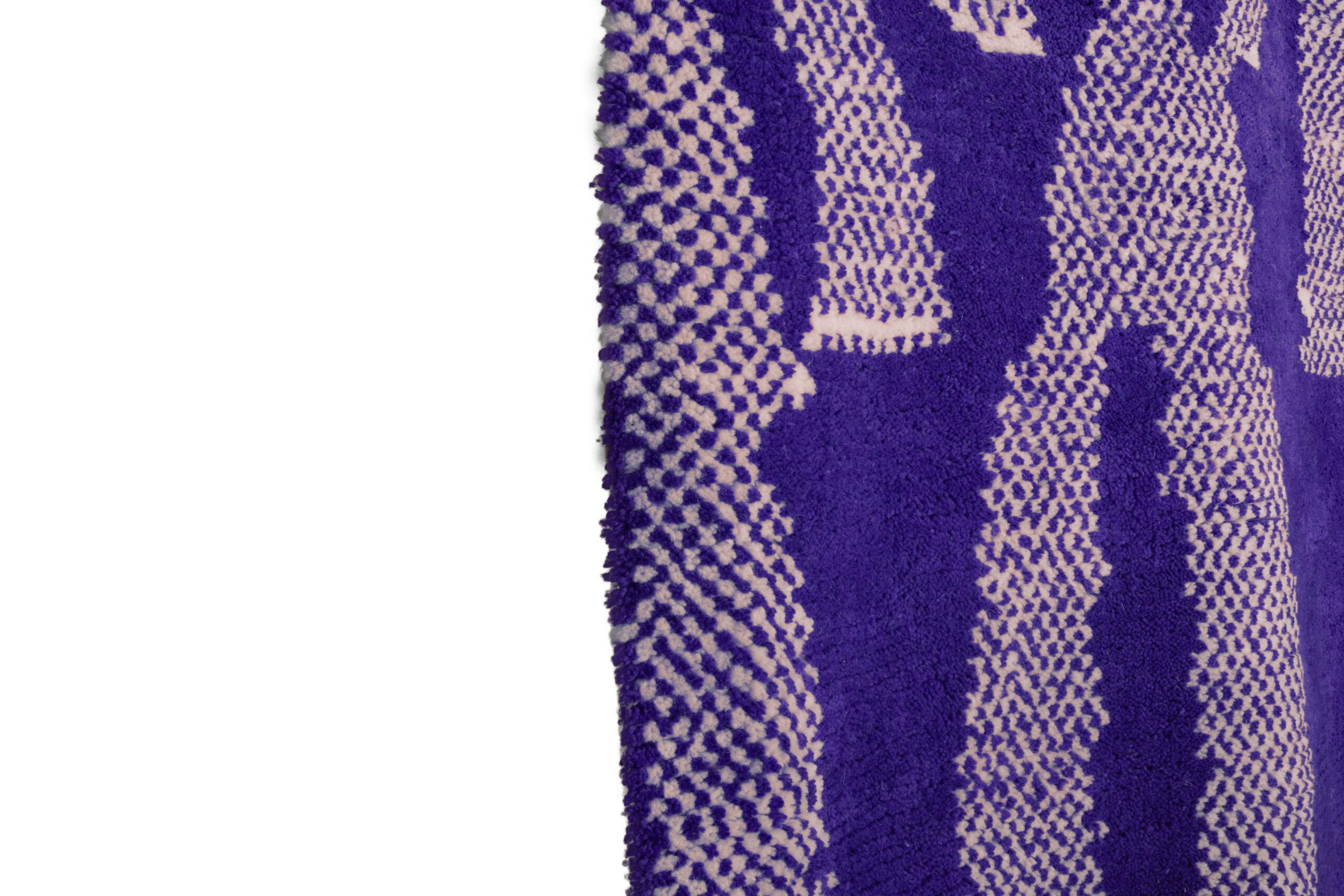 a purple and white moroccan rug with a pattern. VIN0183_PR-19_W-40 (3)