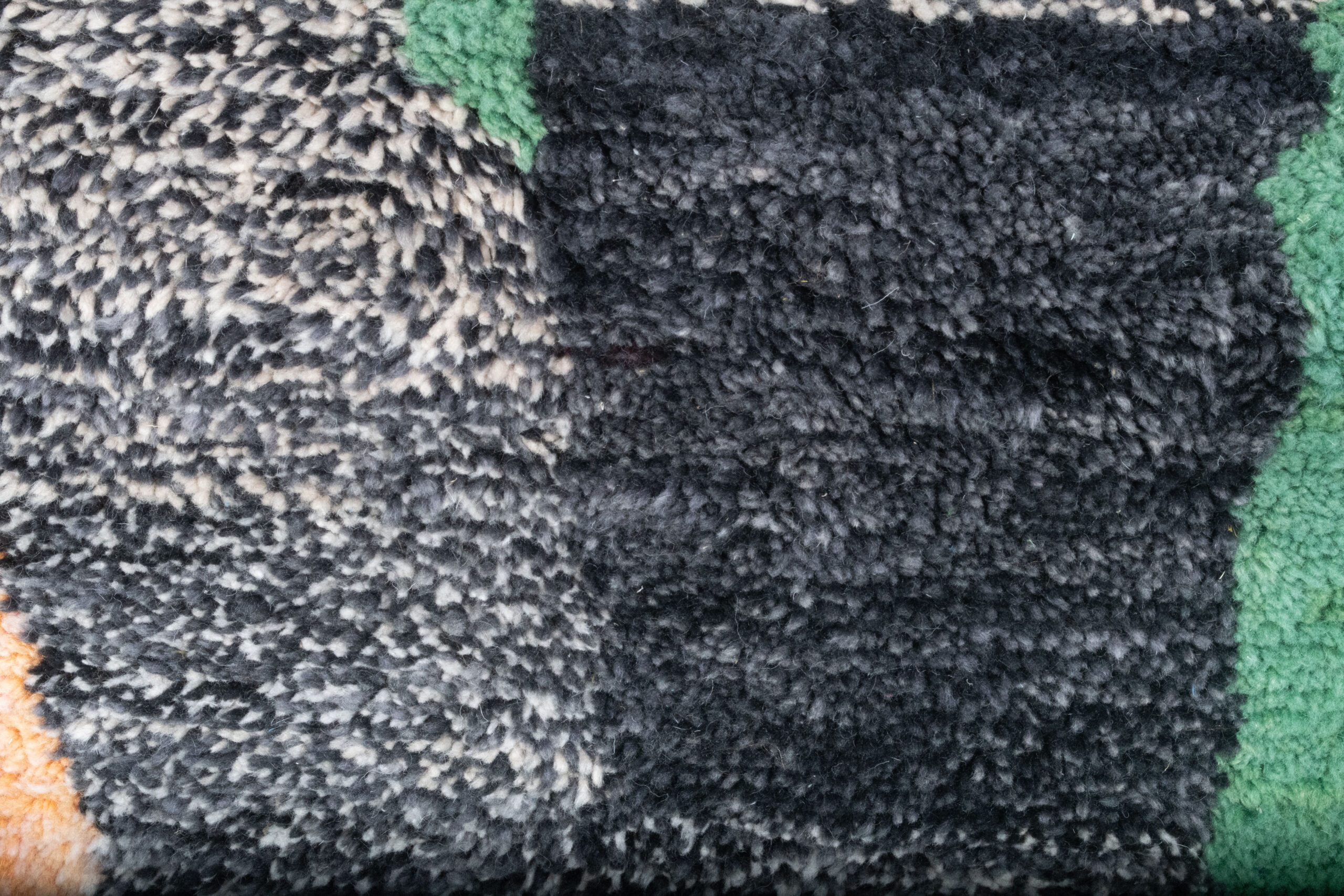 a cat is sitting on a rug with a green and black pattern. VINX11_BK-39_W-40_YL-16_GR-10_GR-11_OR-24 (7)