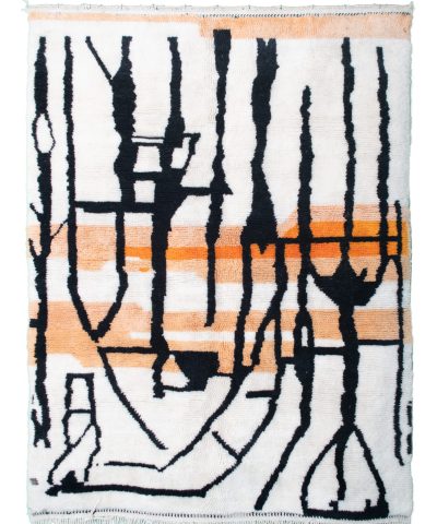 a rug with a black and orange design. VINX13_W-40_BK-39_OR-24_OR-26 (1)