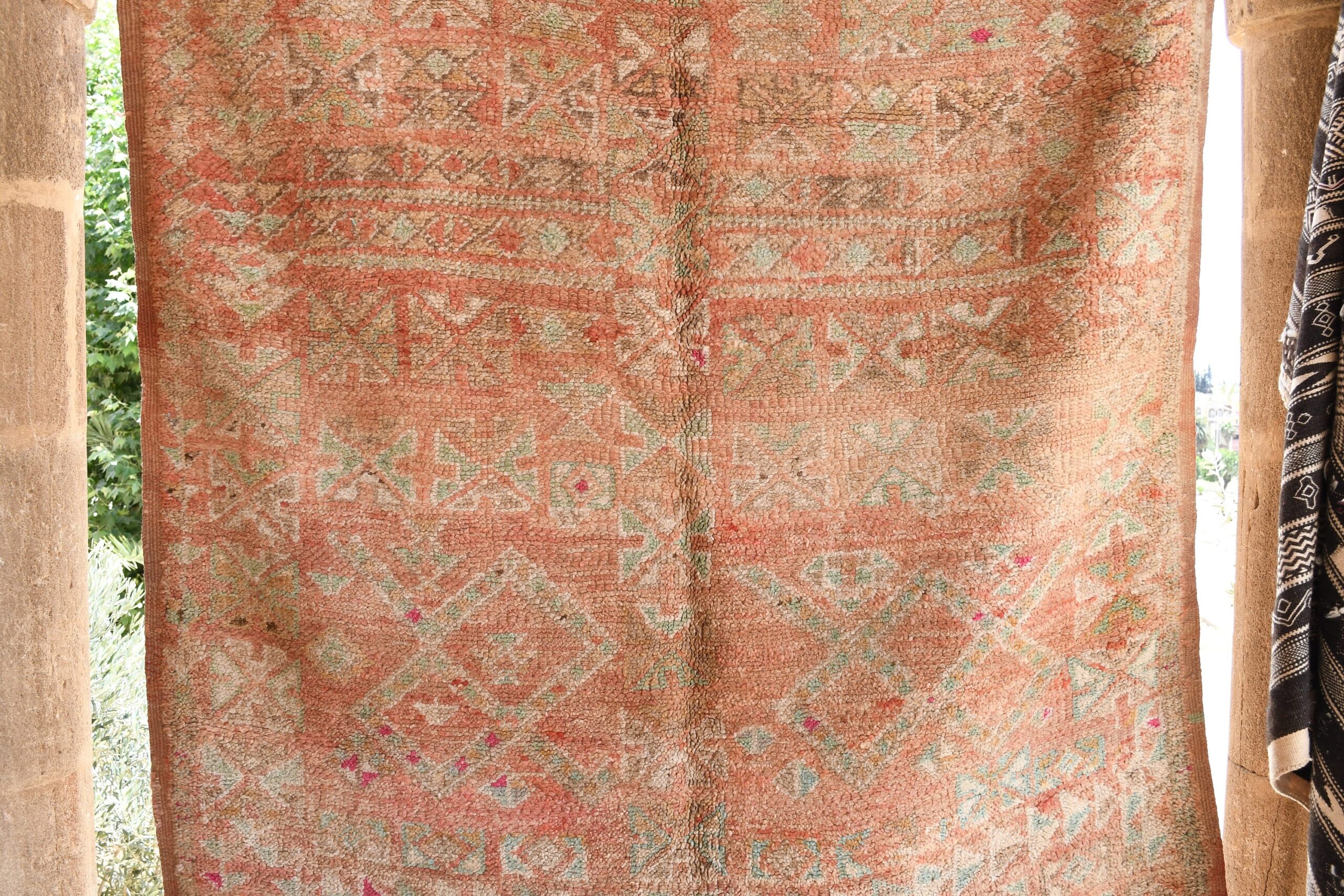 a large, colorful, and colorful rug hanging on a wooden pole. il_fullxfull.6017455710_me33.jpg