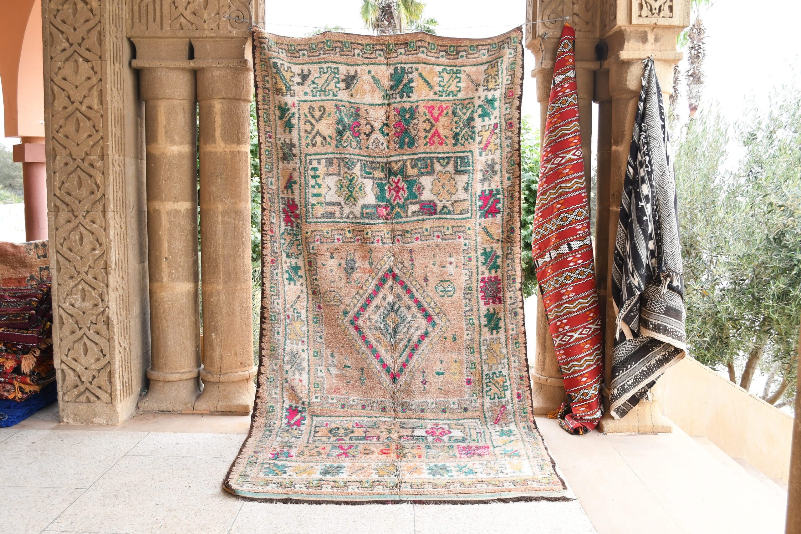 a rug hanging on a wall. il_fullxfull.6017491760_3k9b.jpg