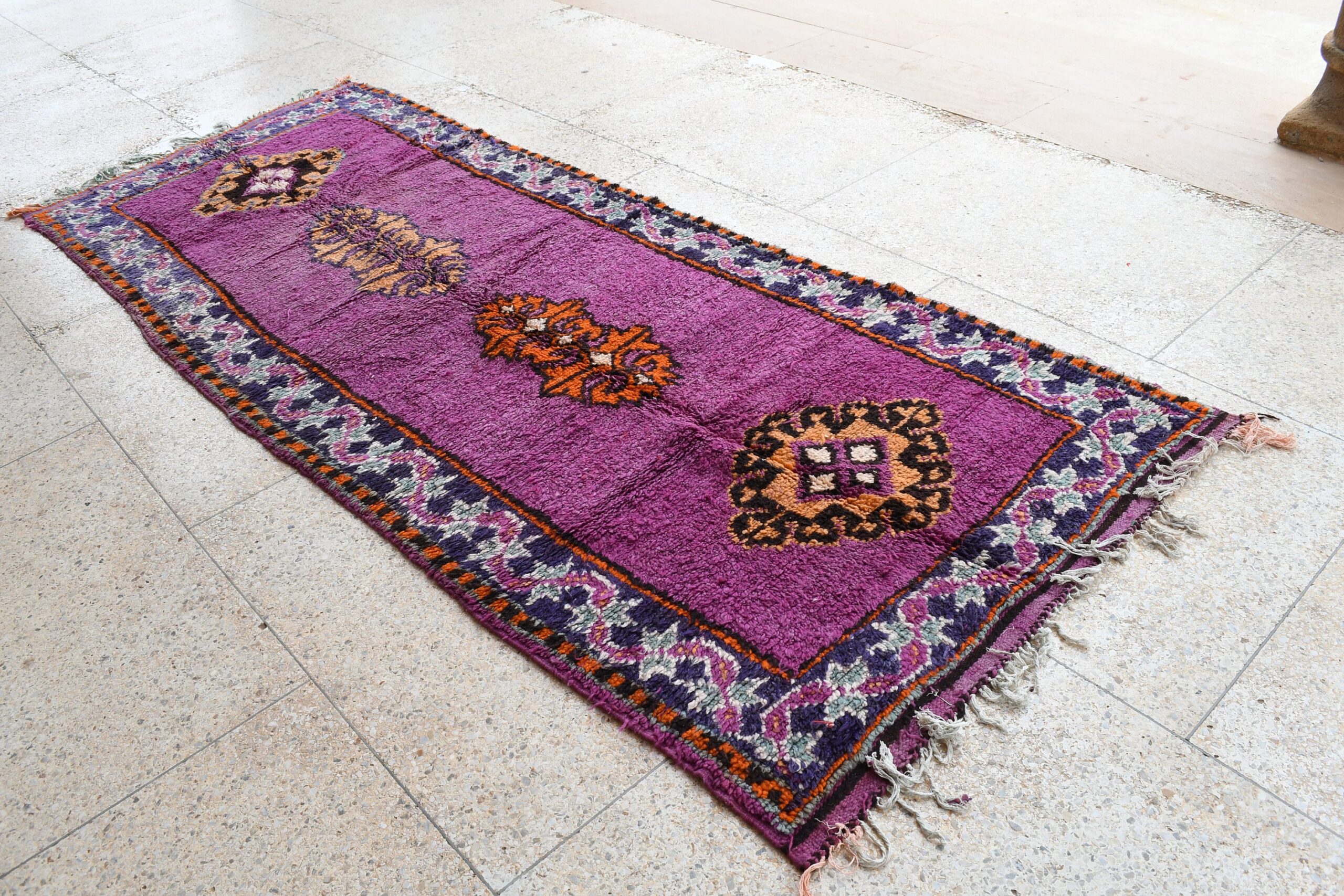 a purple rug with a tiger design on it. il_fullxfull.6017503102_47ge.jpg