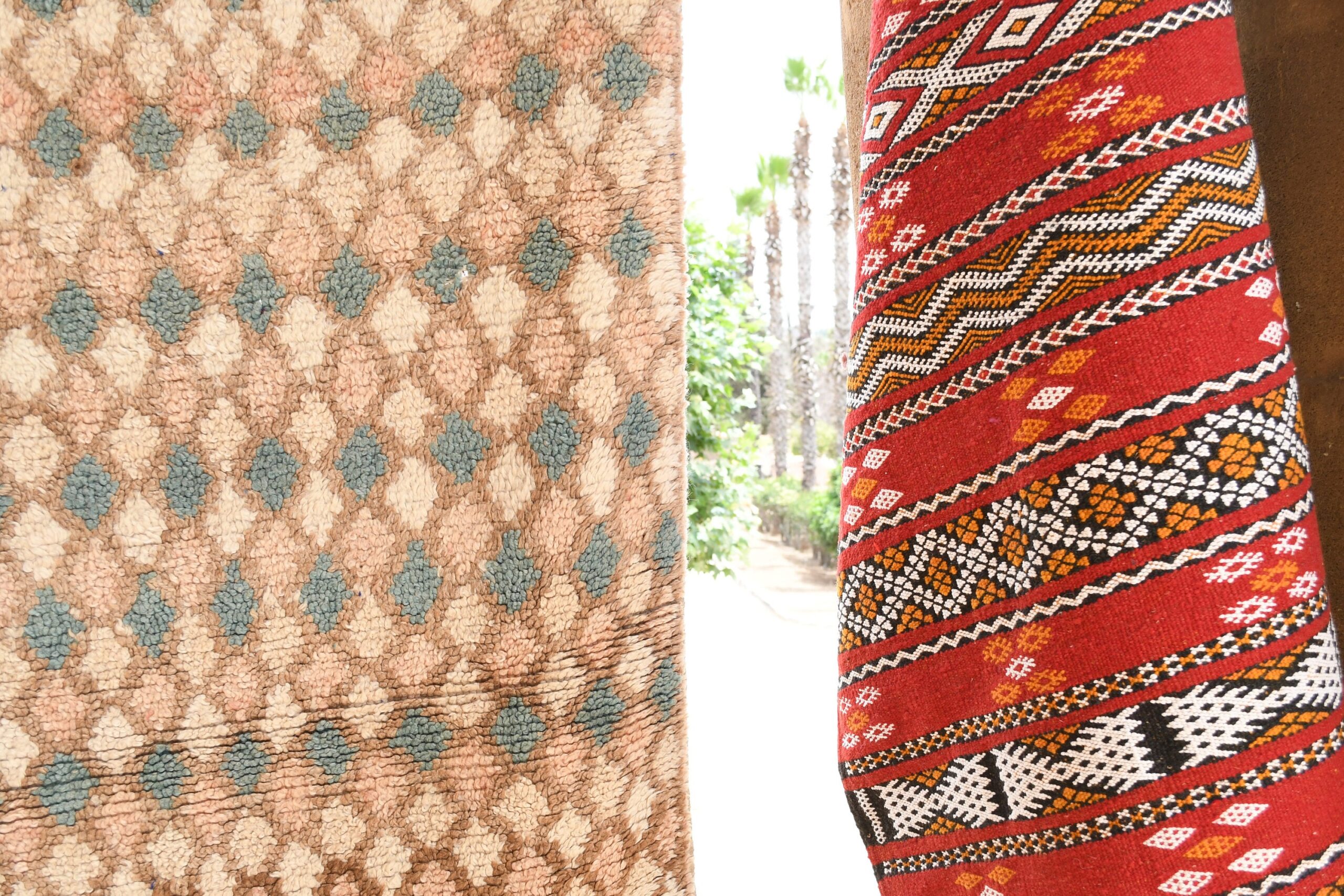 a close up of a horse ' s head and a moroccan rug. il_fullxfull.6017506662_f890.jpg