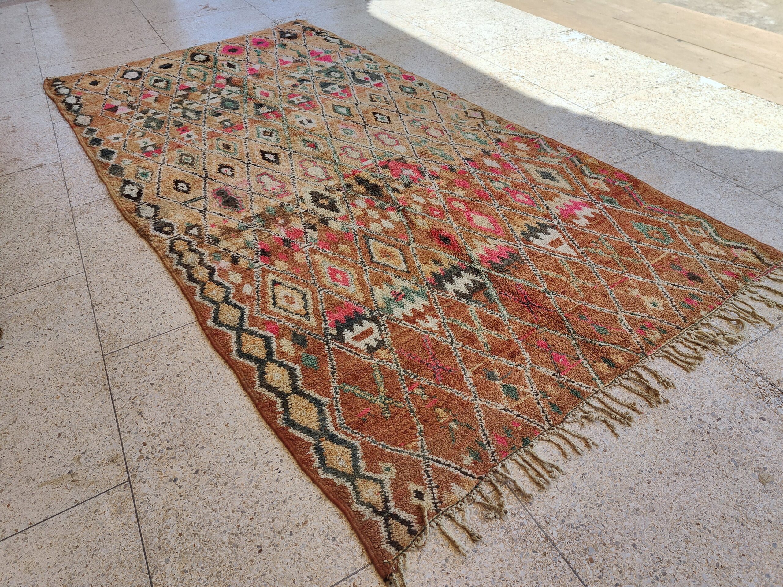 a large, colorful rug with fringes and fringe fringes. il_fullxfull.6023115694_82e9.jpg