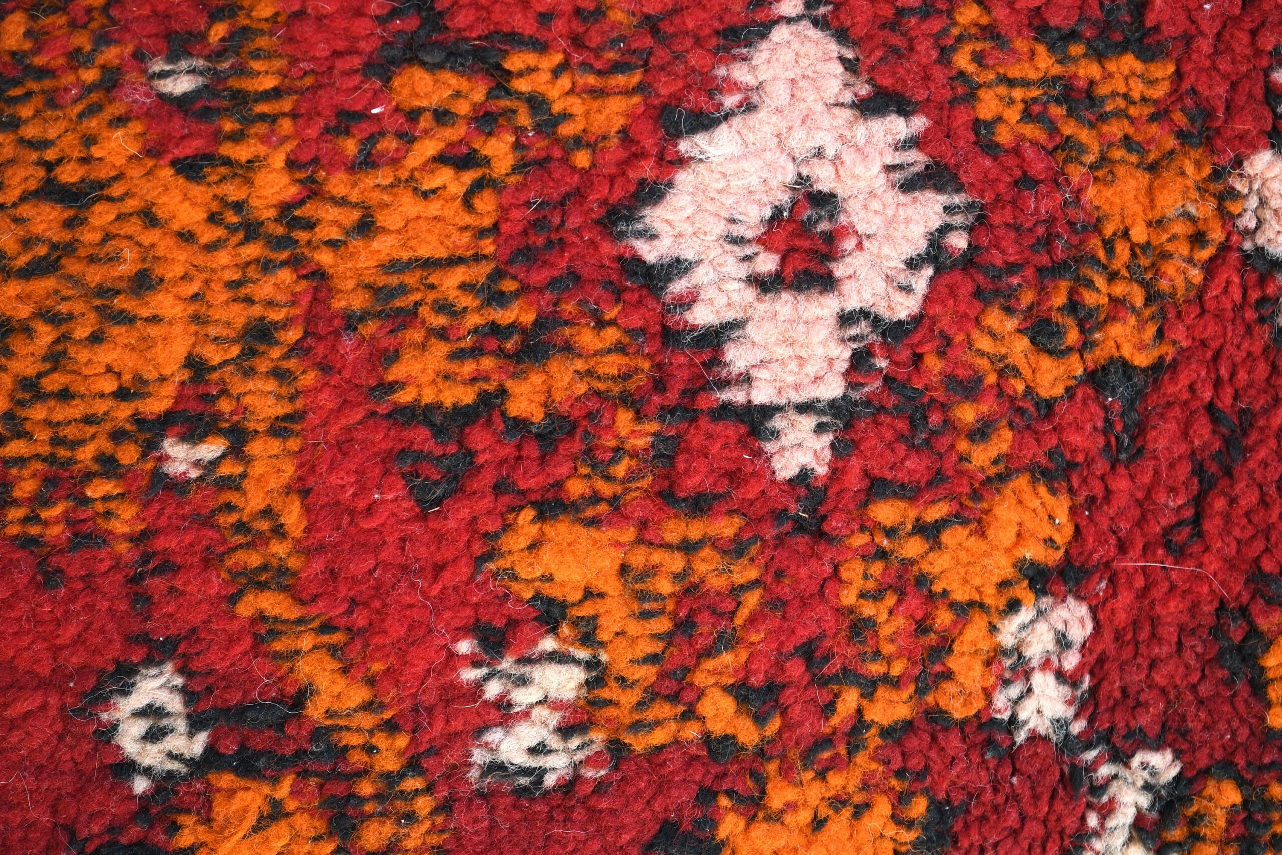 a red and black rug with a white and orange design. il_fullxfull.6028058610_jcvp.jpg