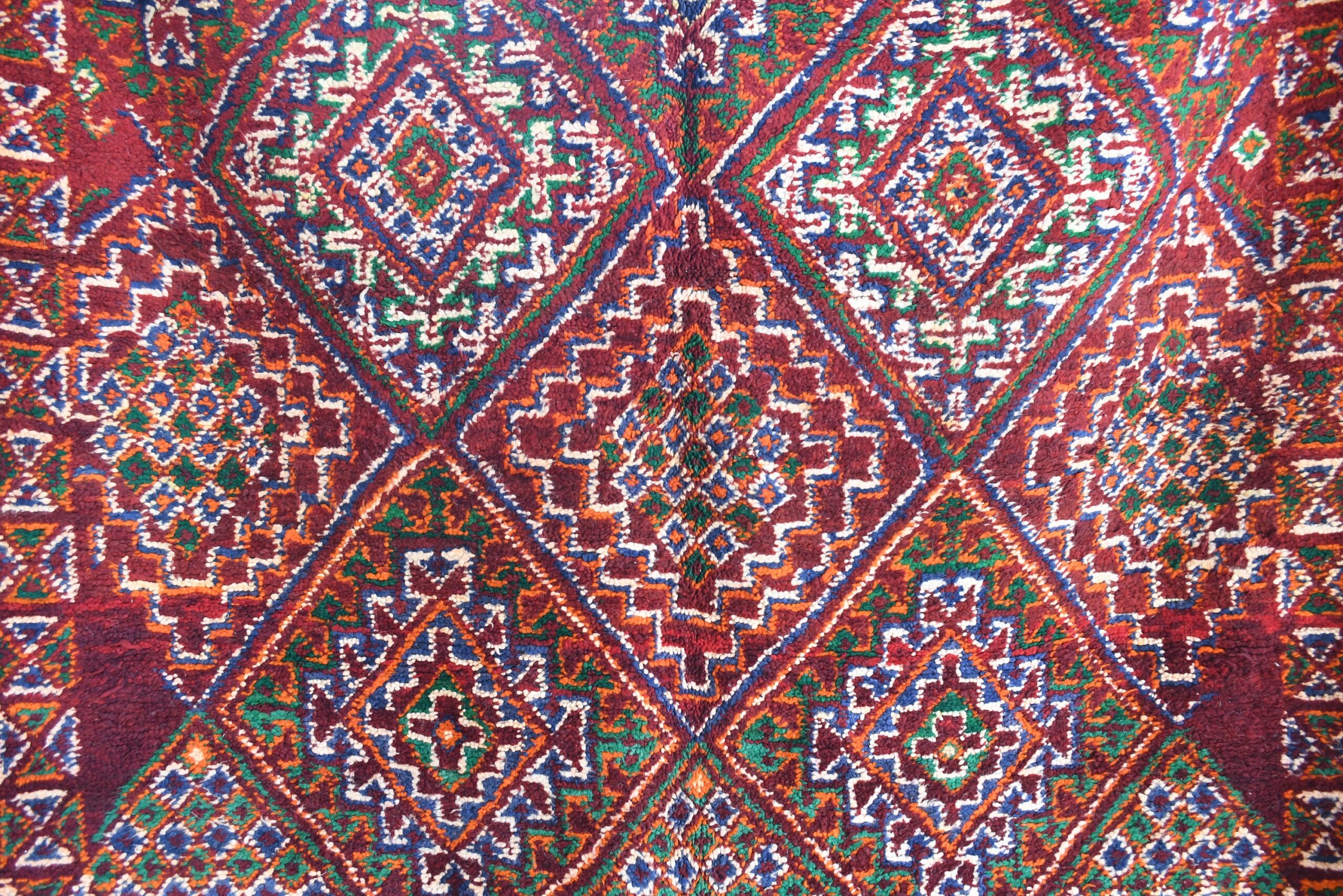 a red and green rug with a pattern. il_fullxfull.6028065486_eyz9.jpg