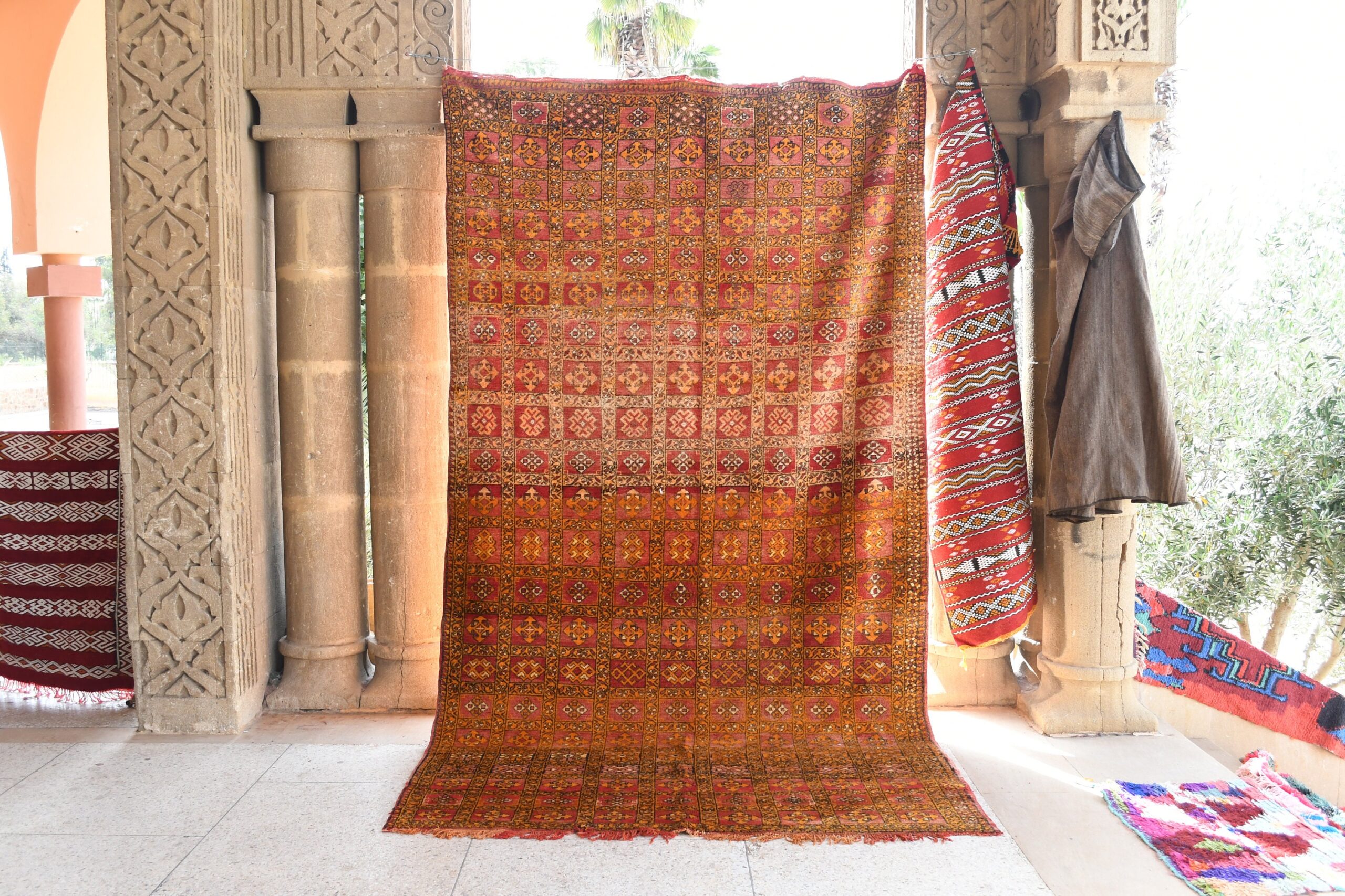 a rug hanging on a wall. il_fullxfull.6028067846_mqg6.jpg