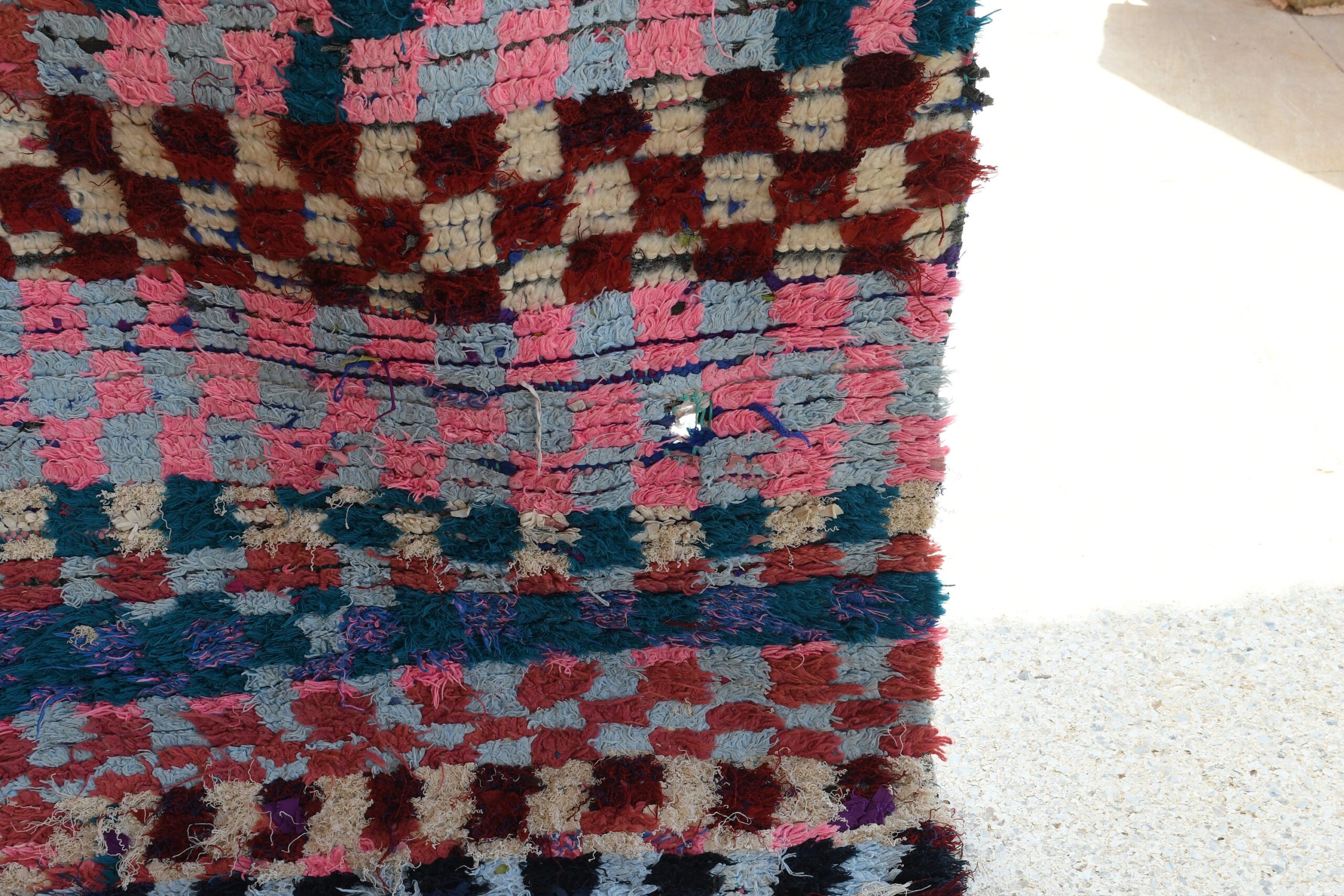a chair with a colorful rug on it. il_fullxfull.6028093774_f93m.jpg