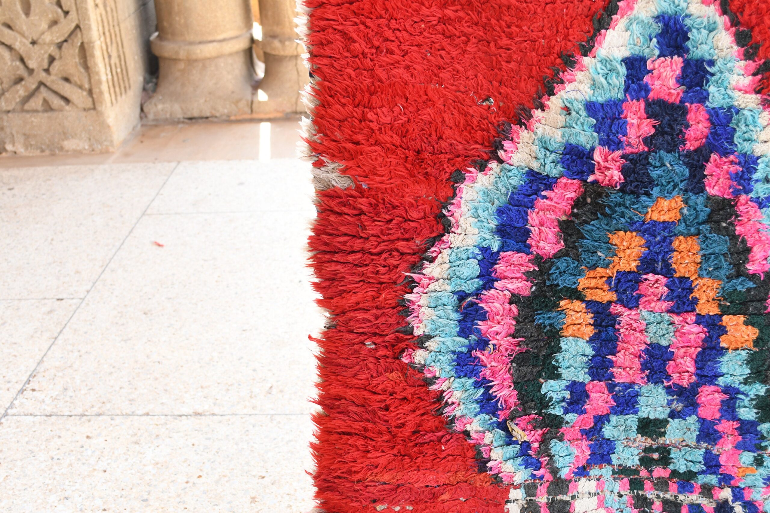 a rug with a colorful design on it. il_fullxfull.6028102666_5muk.jpg