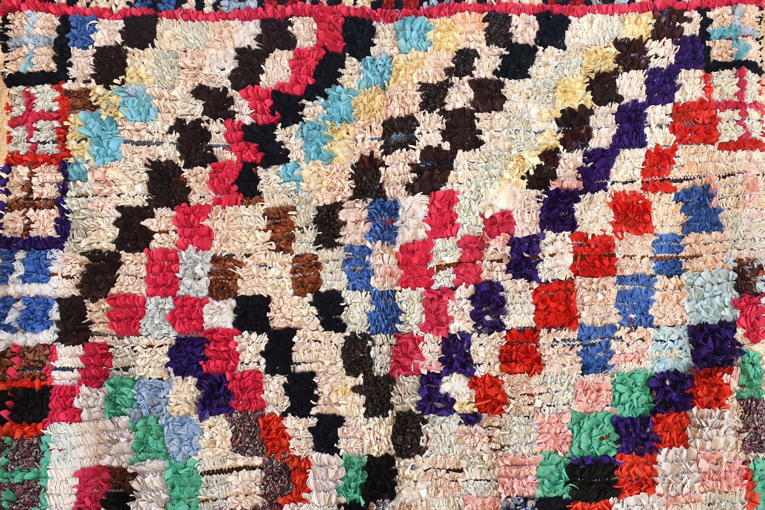 a colorful rug with many different colored squares. il_fullxfull.6028214082_oprp.jpg