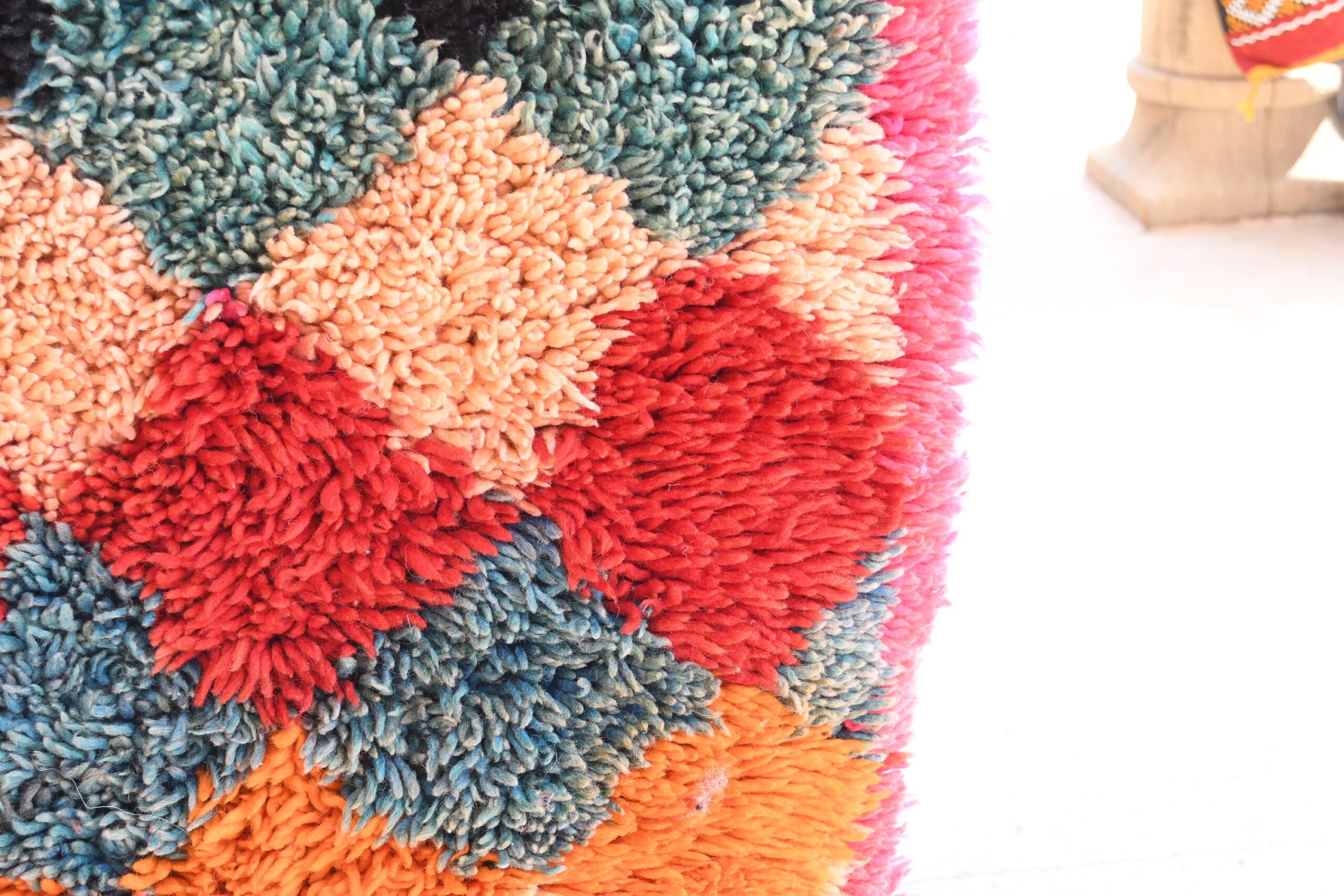 a colorful rug with a teddy bear on it. il_fullxfull.6028235076_3u38.jpg