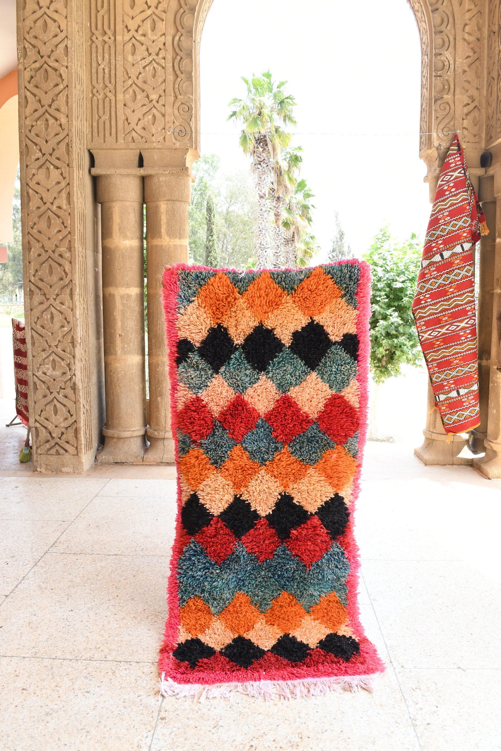 a colorful rug on the floor in a room. il_fullxfull.6028235580_12rb.jpg