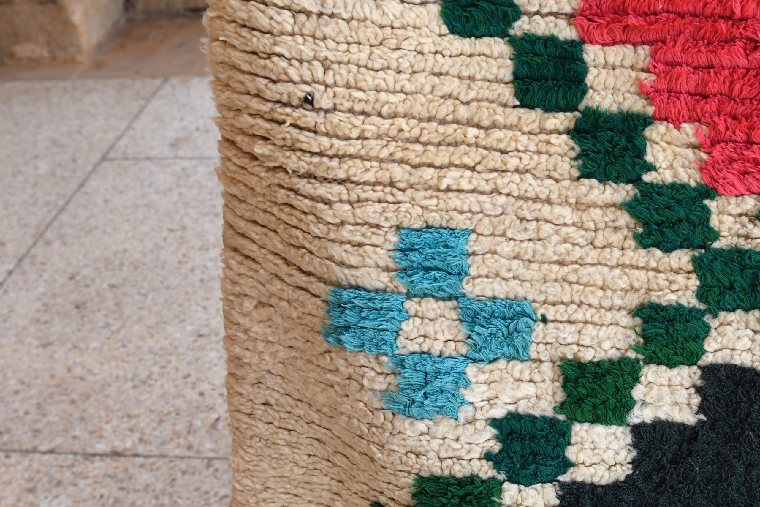 a close up of a rug on a floor. il_fullxfull.6028237704_ckp1.jpg