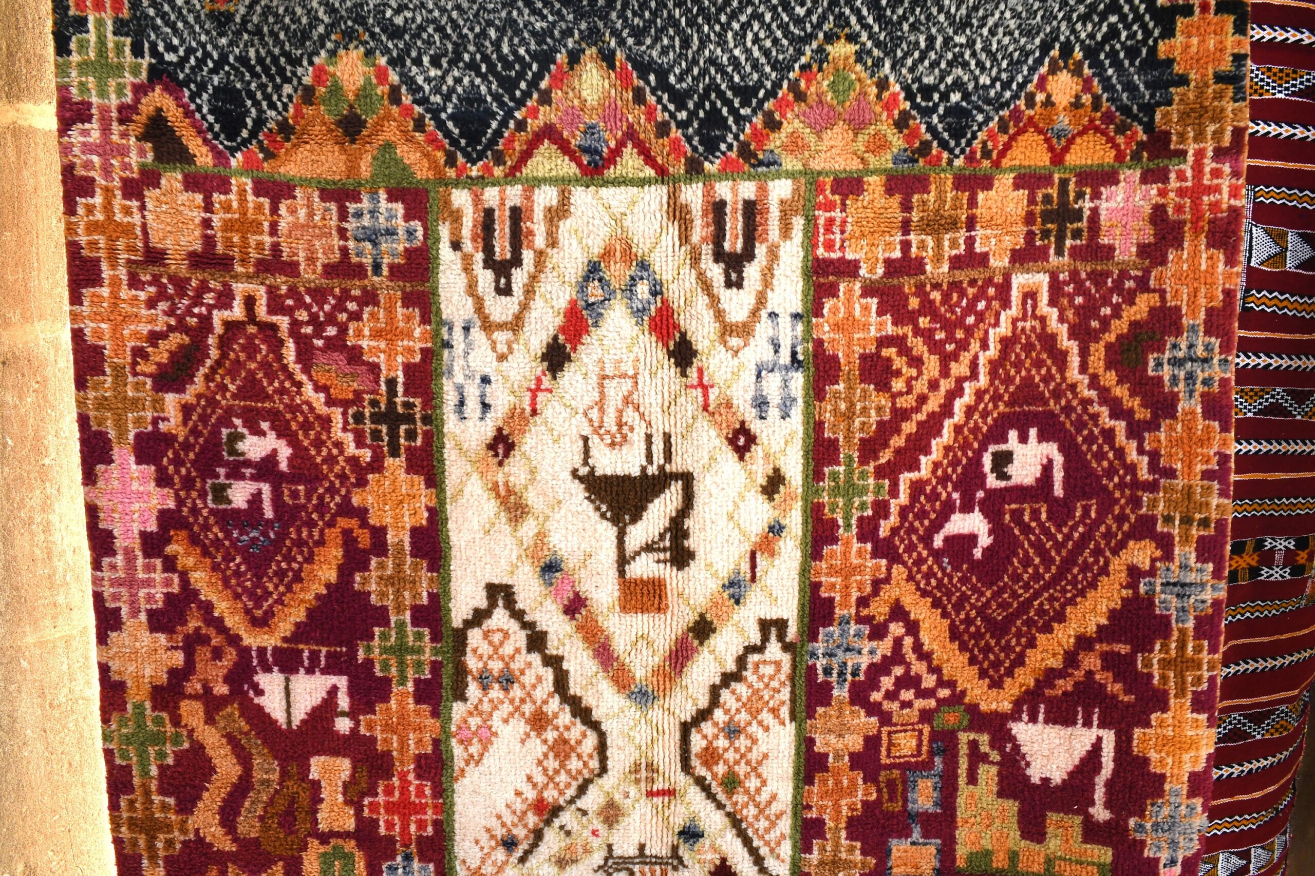 a colorful rug with a pattern on it. il_fullxfull.6035022436_fj1k.jpg