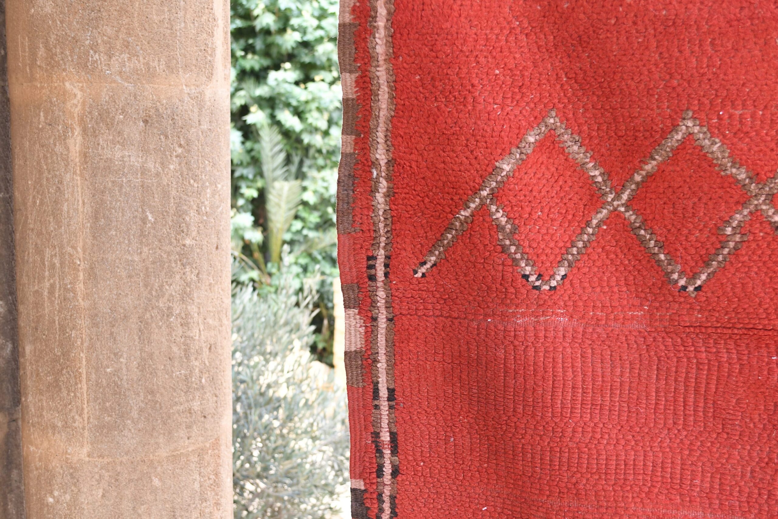 a cat sitting on a red rug in a room. il_fullxfull.6065577683_cmd5.jpg