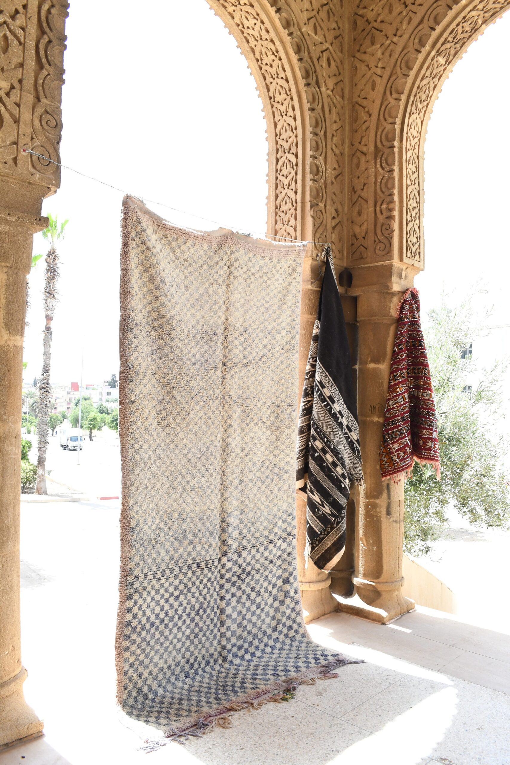 a large rug hanging on a wall. il_fullxfull.6069375637_nsis.jpg