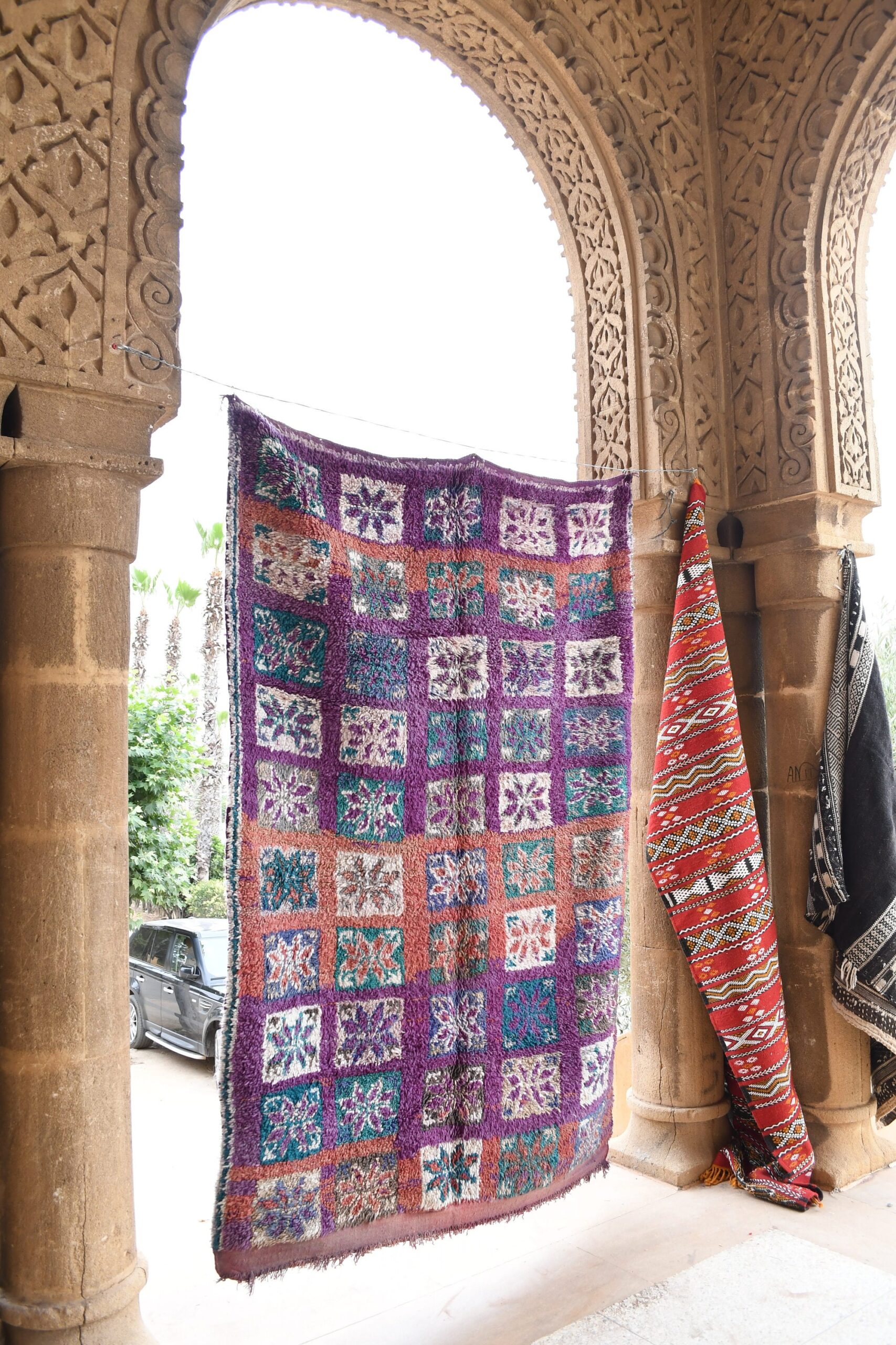 a colorfully colored quilt hanging on a wall. il_fullxfull.6069470541_t426.jpg