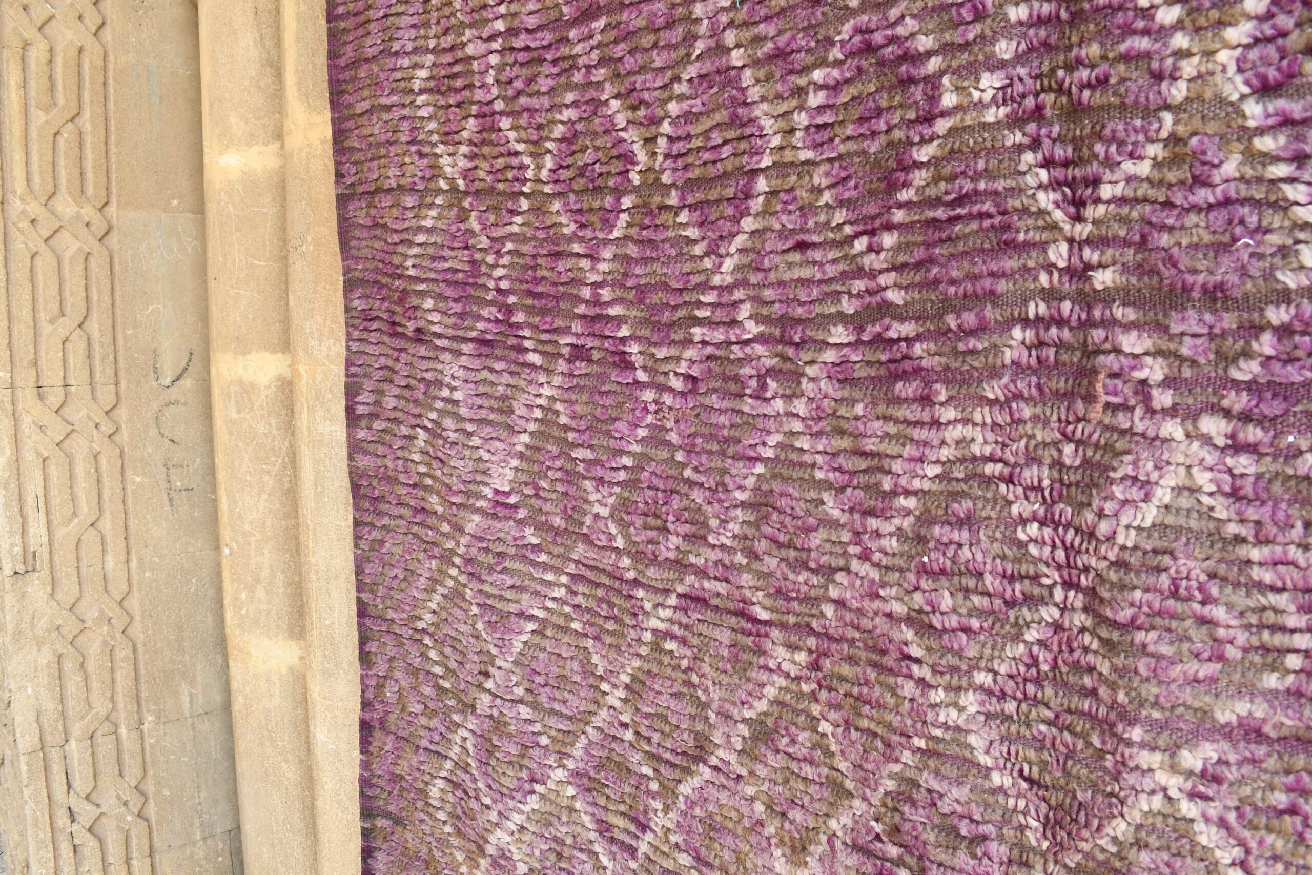 a woman standing in front of a wall covered with purple flowers. il_fullxfull.6073956769_hzbq.jpg