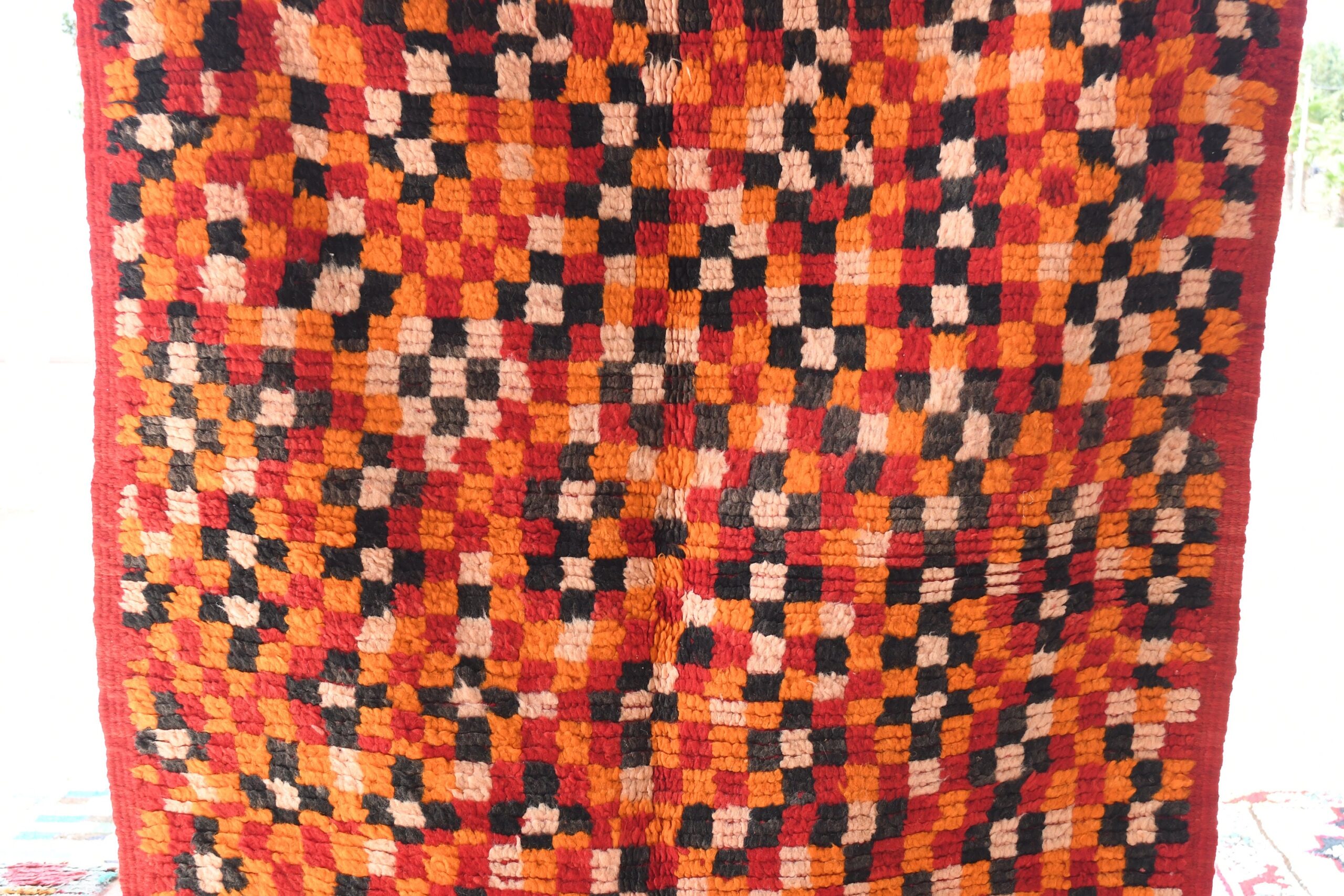 a red and black quilt with squares on it. il_fullxfull.6076158055_9jpc.jpg