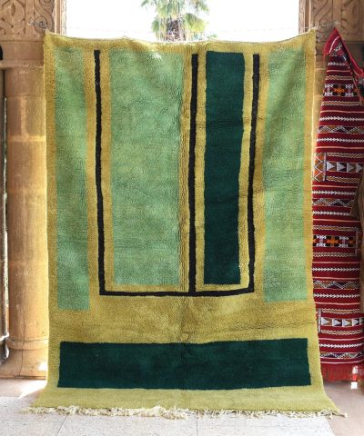 a green rug with a black stripe. il_fullxfull.6083117769_pfg8.jpg