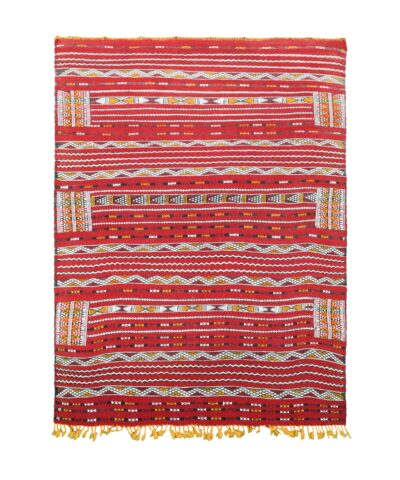 Handmade Moroccan Zemmour Wool Rug 122x174 cm - Vibrant Patterns