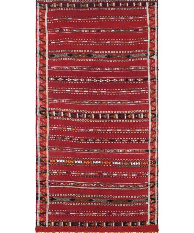 Handmade Moroccan Zemmour Rug - 114x228cm Wool, Vibrant Pattern