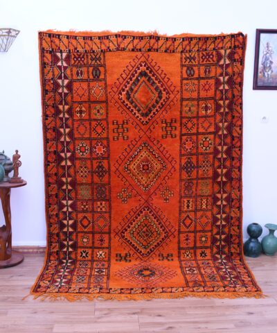 Handmade Moroccan Rug ZEM-ADMIN-25146-K1F - Wool orange Rug 190.00×276.00cm