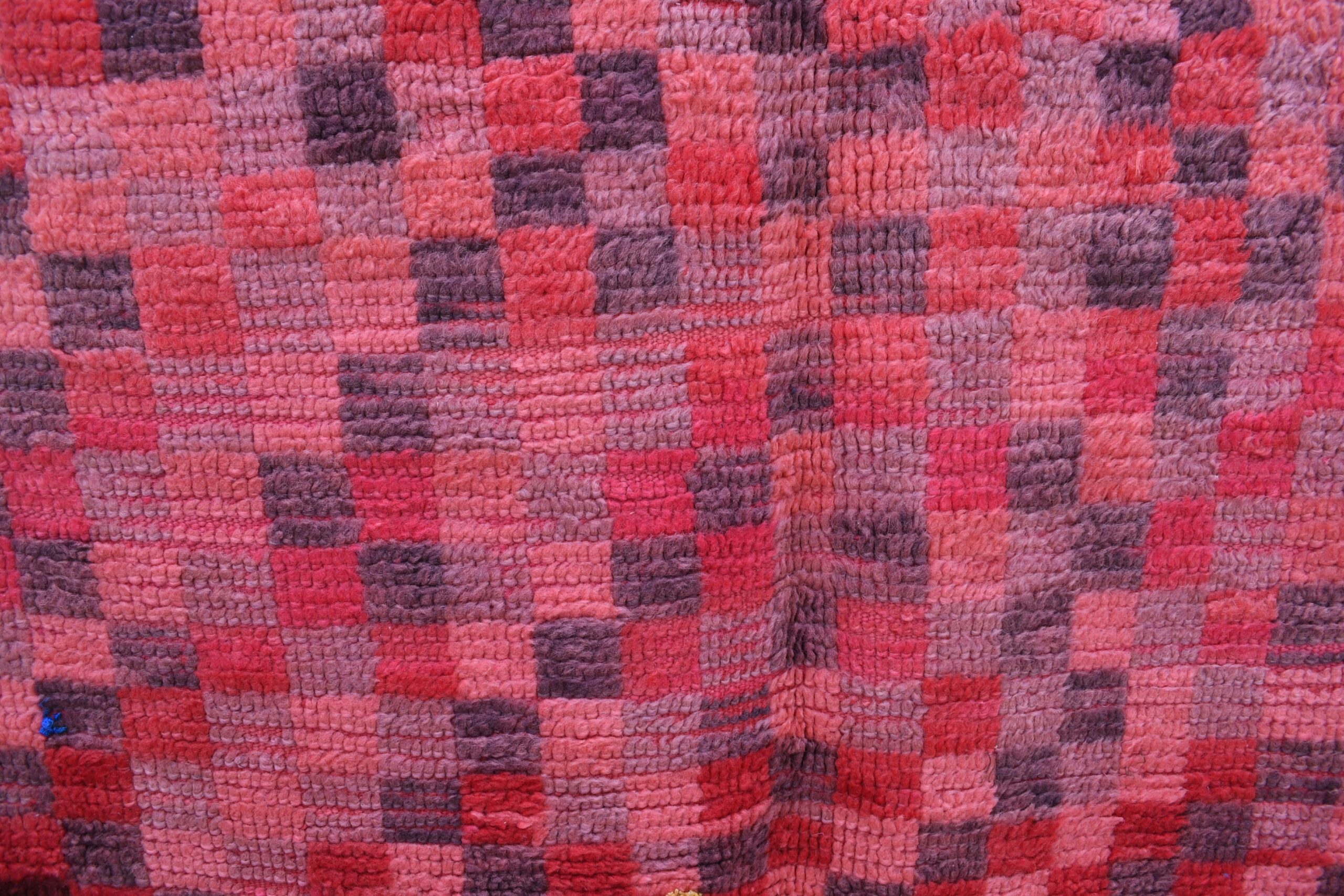 Handmade Moroccan Zemmour Rug, Red Wool, 153x207 cm, Unique Design - Imagen 6