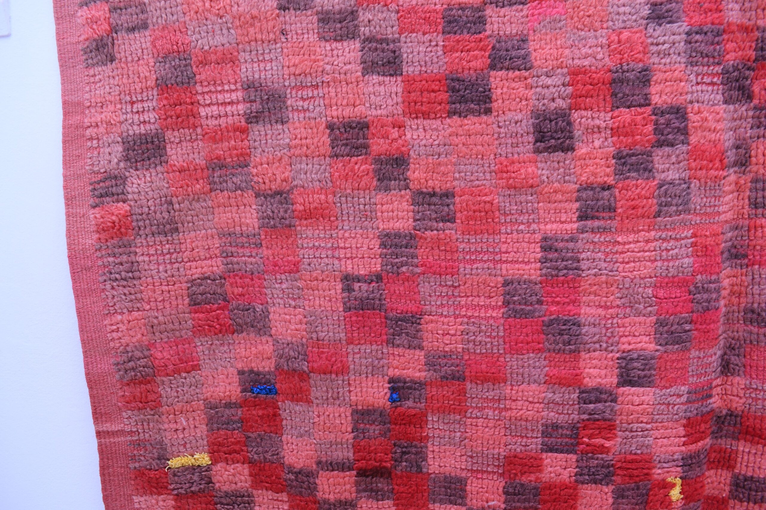 Handmade Moroccan Zemmour Rug, Red Wool, 153x207 cm, Unique Design - Imagen 7