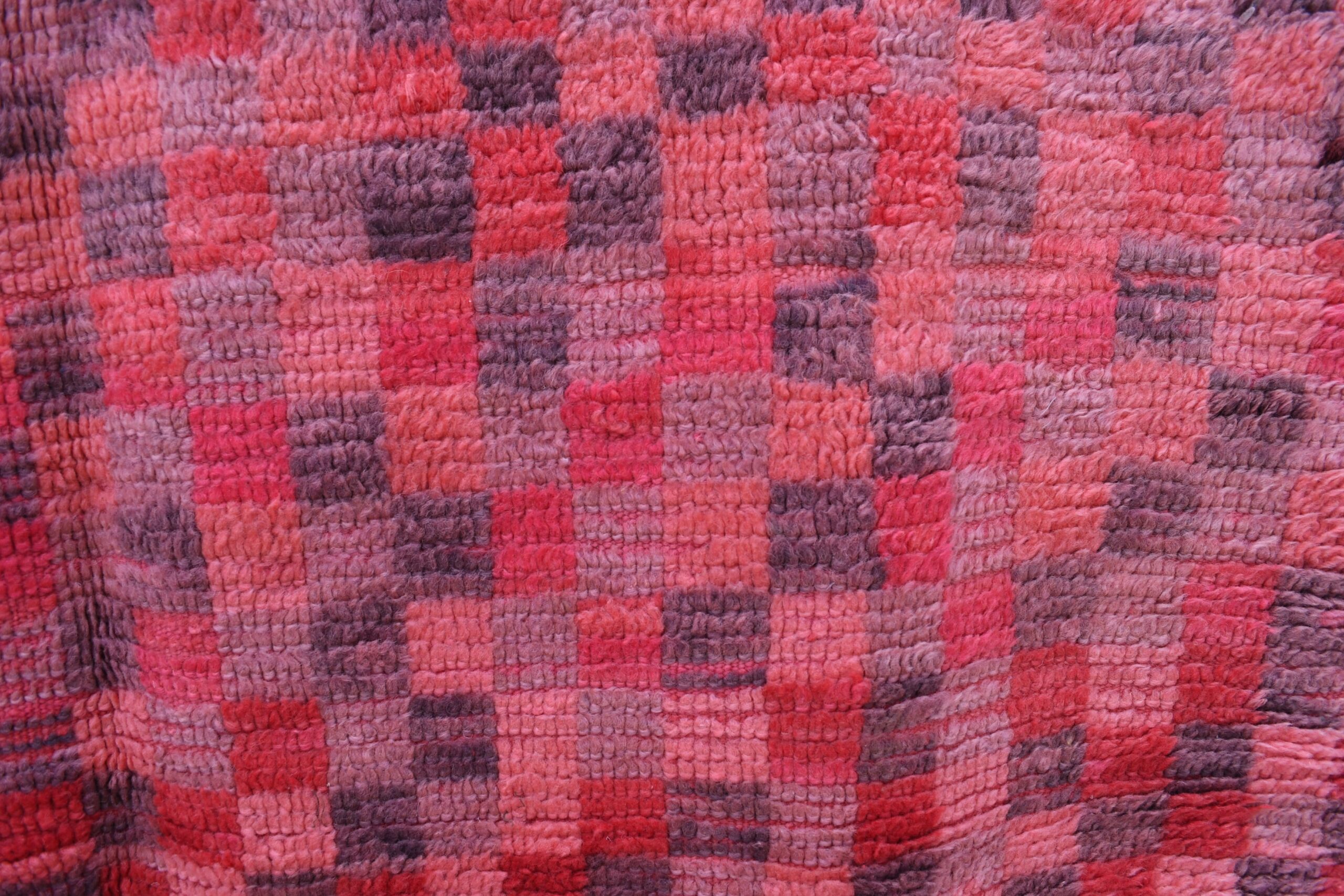 Handmade Moroccan Zemmour Rug, Red Wool, 153x207 cm, Unique Design - Imagen 8