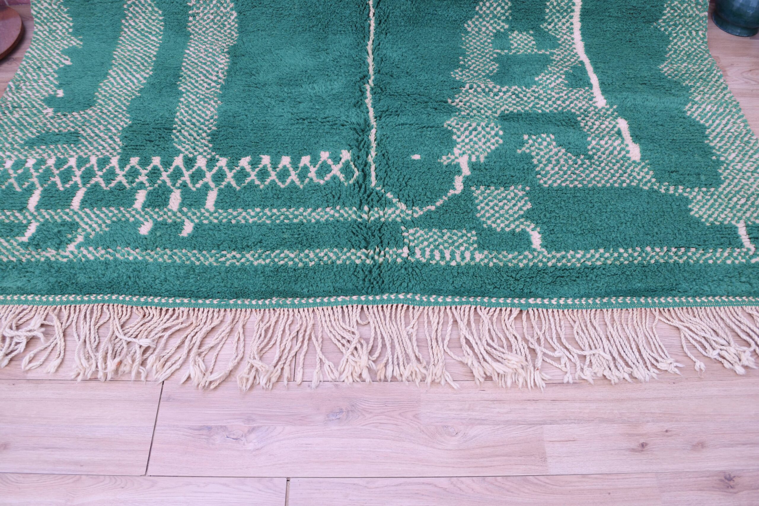 Handmade Modern Beni Ourain Moroccan Rug - 200x300 cm Dark Cyan Wool Masterpiece - Image 2