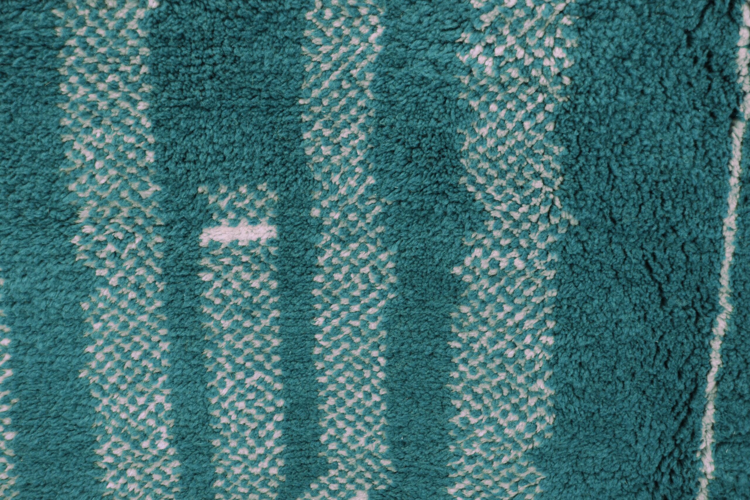 Handmade Modern Beni Ourain Moroccan Rug - 200x300 cm Dark Cyan Wool Masterpiece - Image 5