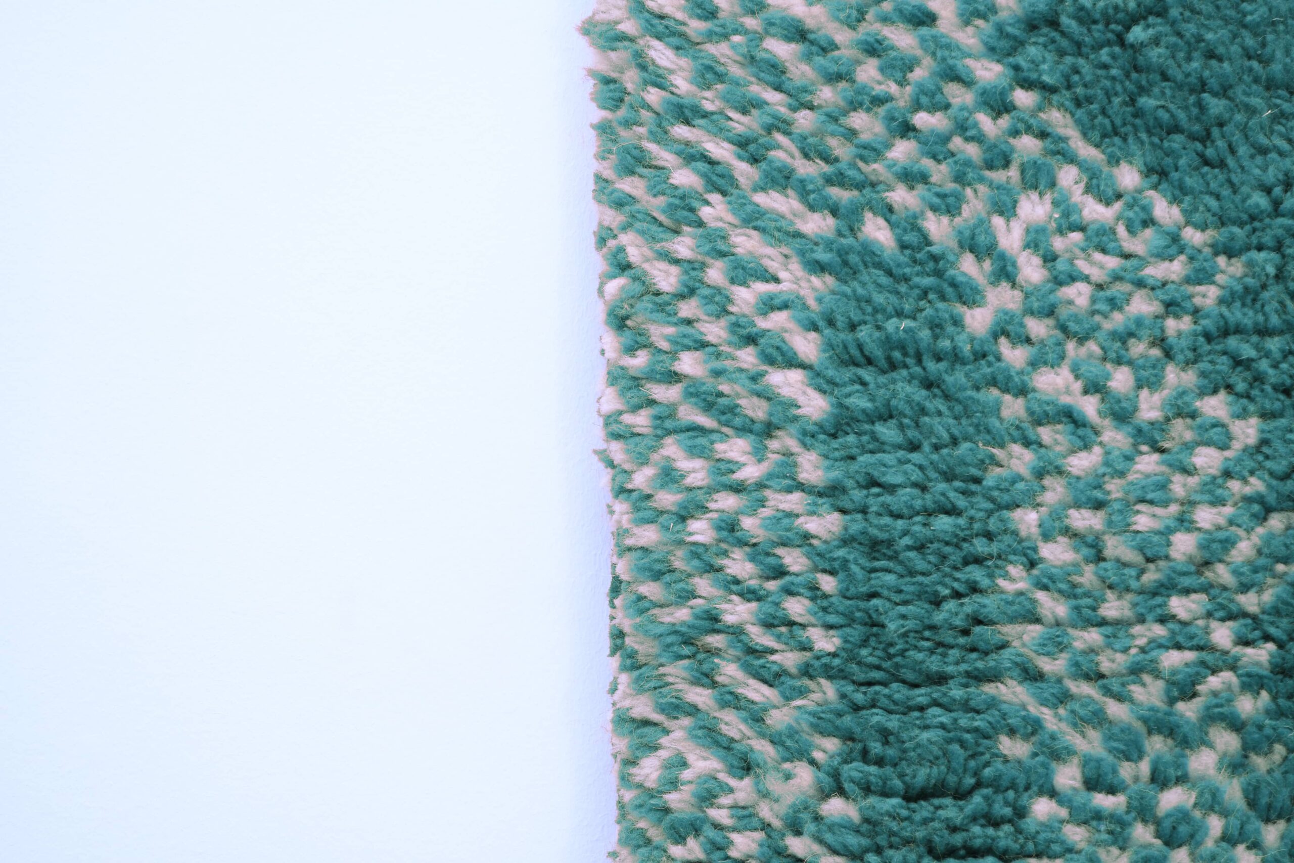 Handmade Modern Beni Ourain Moroccan Rug - 200x300 cm Dark Cyan Wool Masterpiece - Image 6