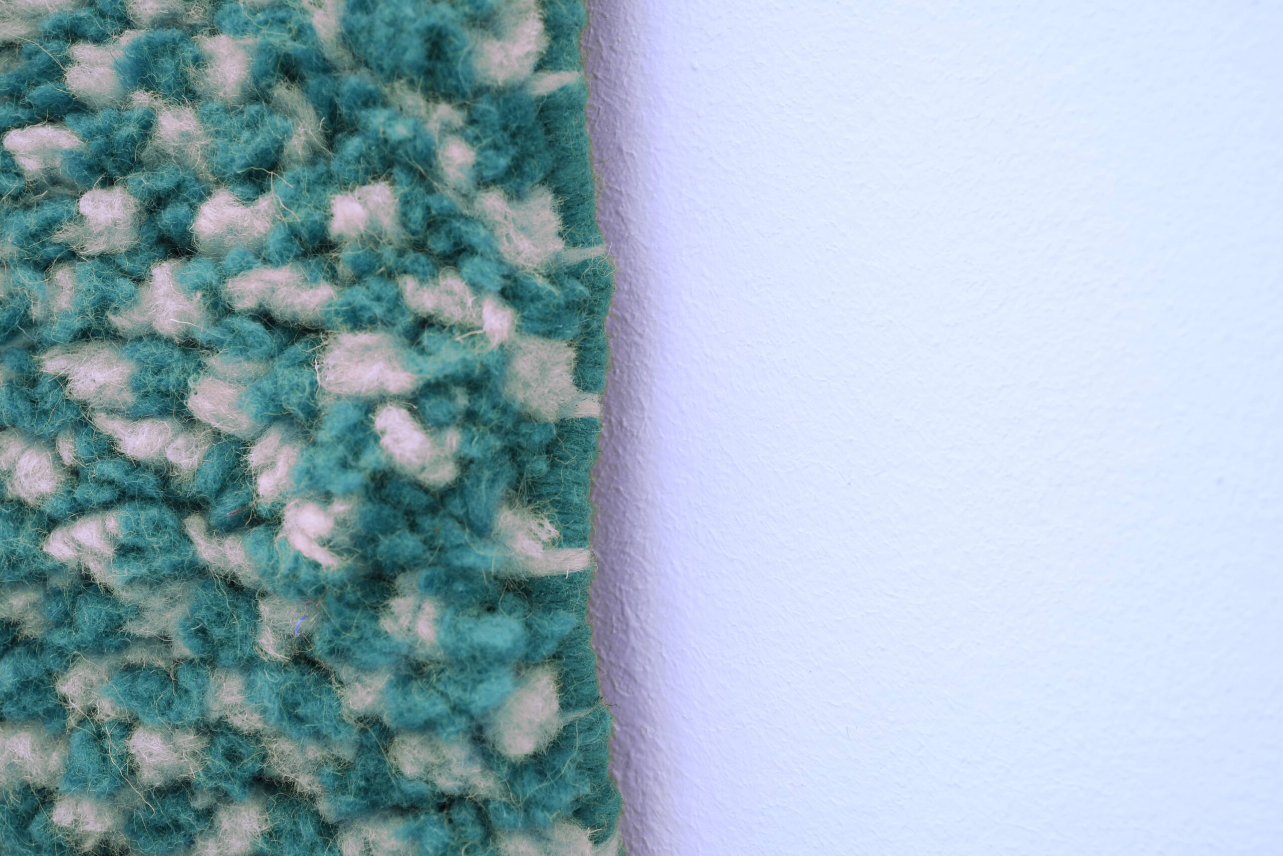 Handmade Modern Beni Ourain Moroccan Rug - 200x300 cm Dark Cyan Wool Masterpiece - Image 8